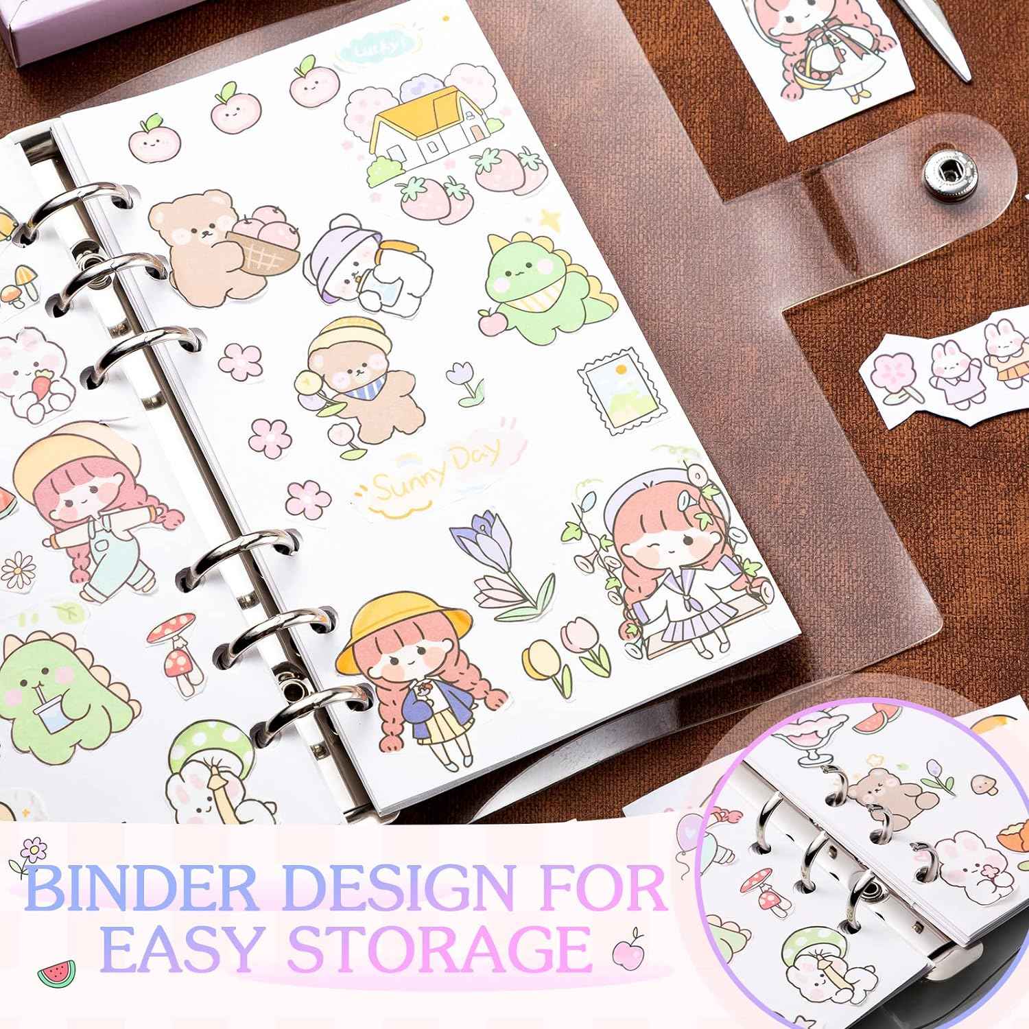Kids Sticker Collecting Album Book with 40 Sheets PVC Shell A5/A6 - TTpen