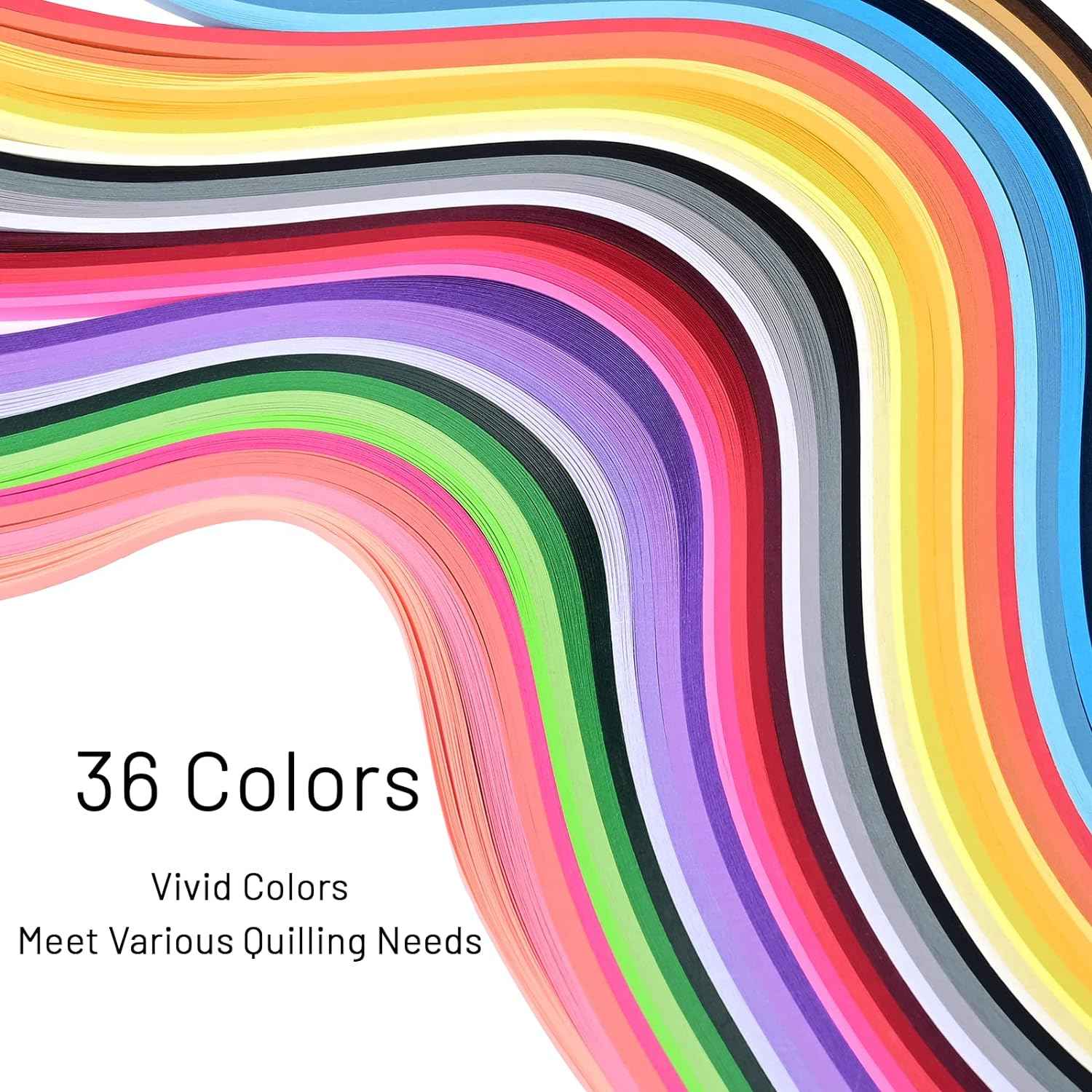 900 Paper Quilling Strips Set,36 Colors width 3mm Length 39cm - TTpen