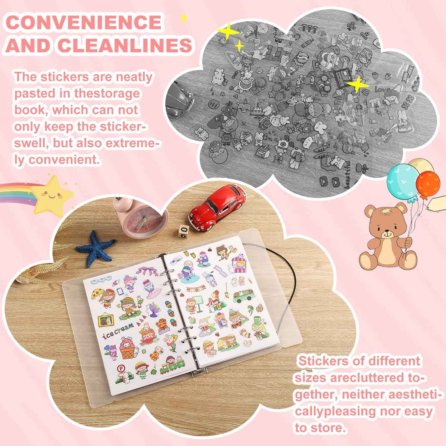 Reusable Sticker Book 80 Sheets Sticker Collecting Album Plus Size A5 - TTpen