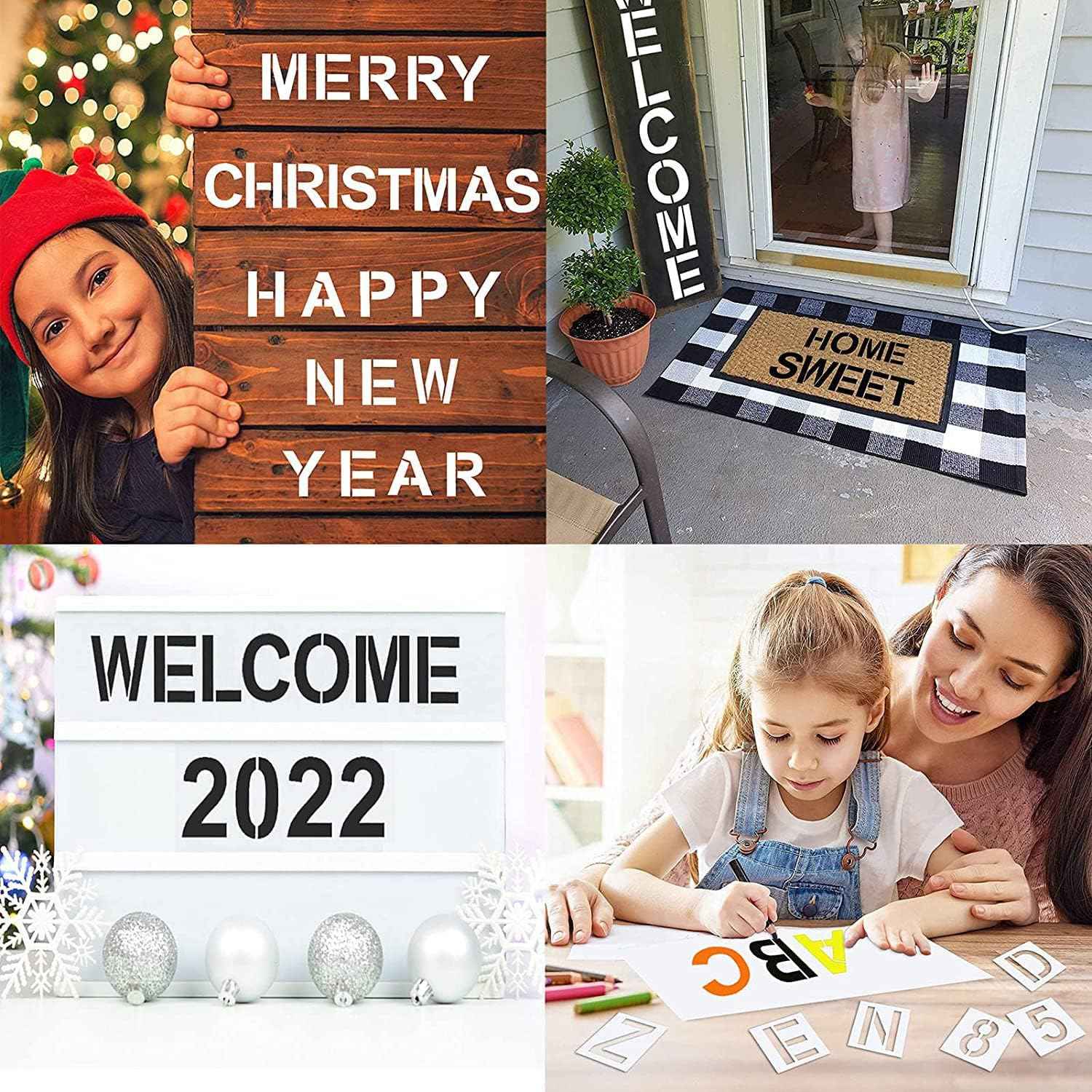 4 Inch 36PCS Reusable Plastic Letter Stencils and Numbers - TTpen