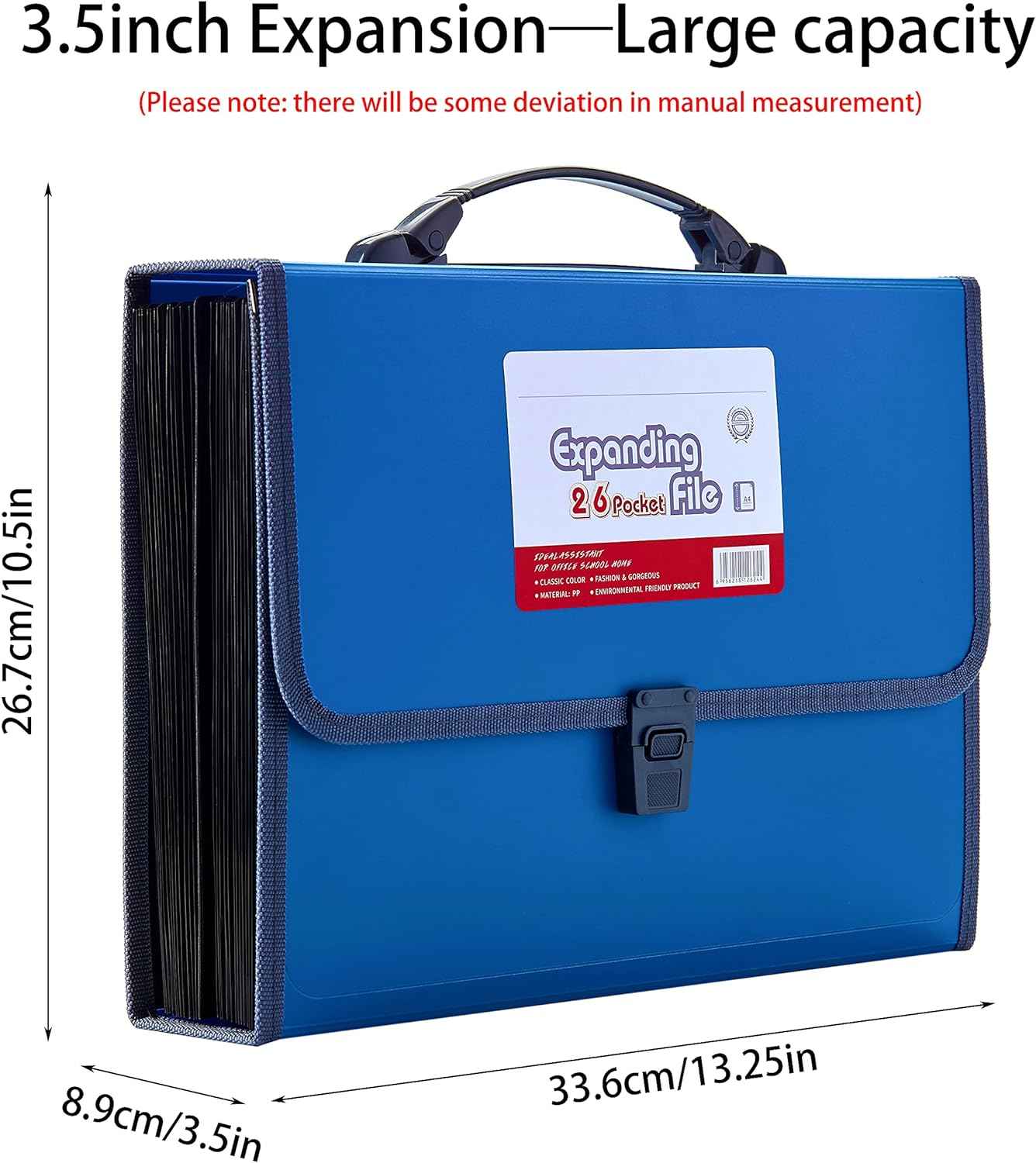 26 Pockets Expanding File Folder with Handle - Letter A4 Paper - TTpen
