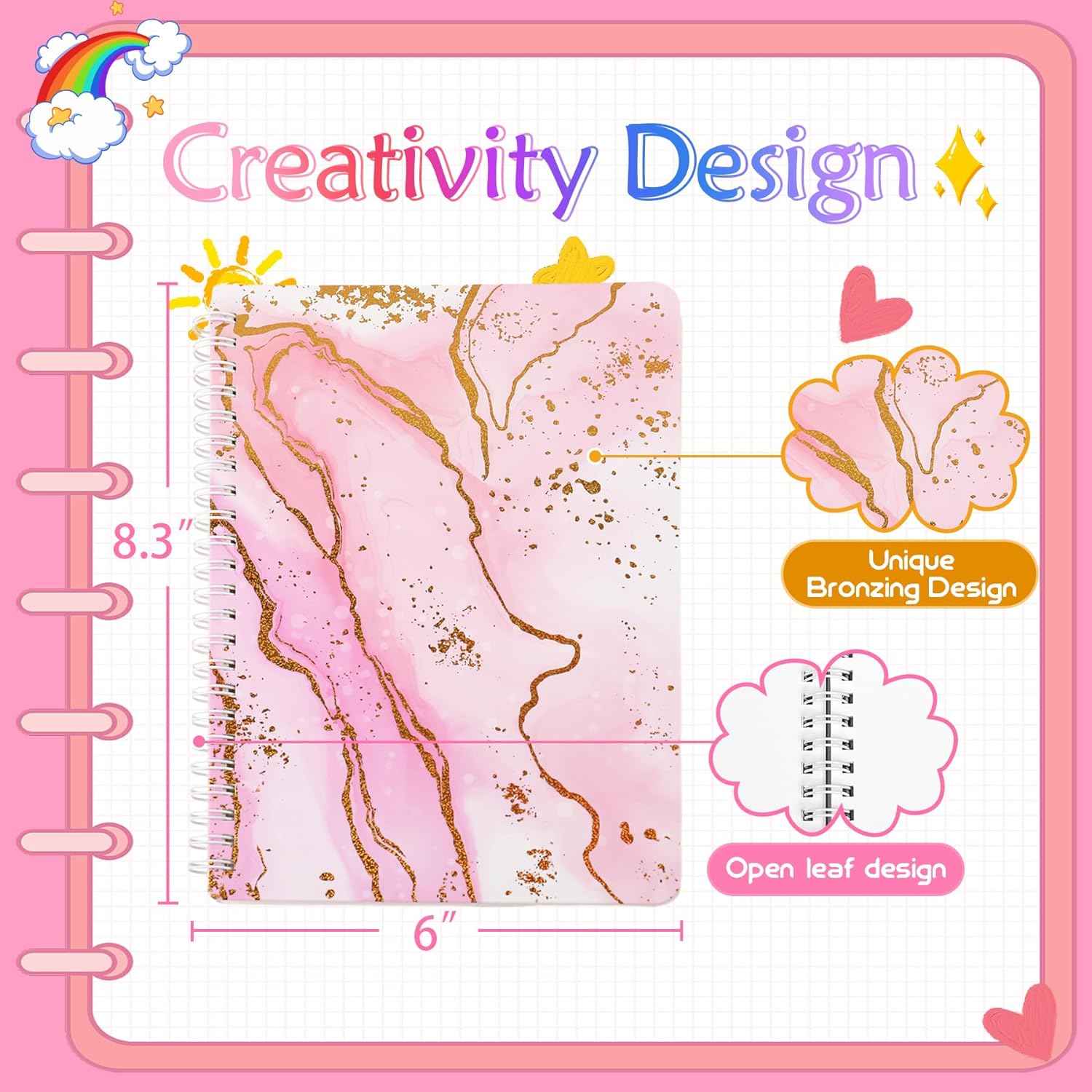 DIY Scrapbook Journal Set for Girls Ages 6-14 Years Old,Pink - TTpen