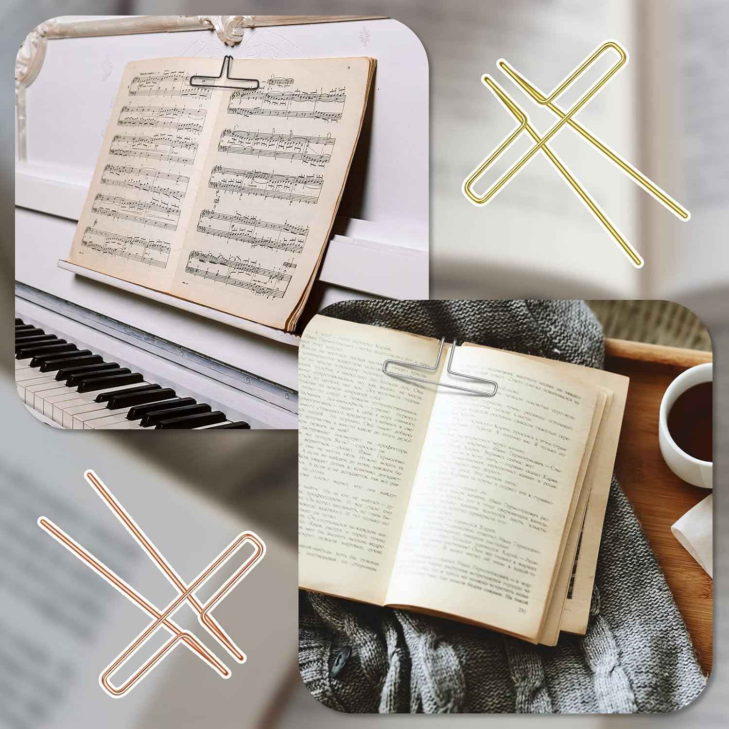 Music Book Metal Clip Book Page Holder for Reading 4 Colors - TTpen