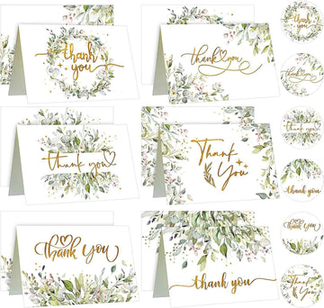 72 Pieces Watercolor Thank You Cards with Envelopes and Stickers Set - TTpen