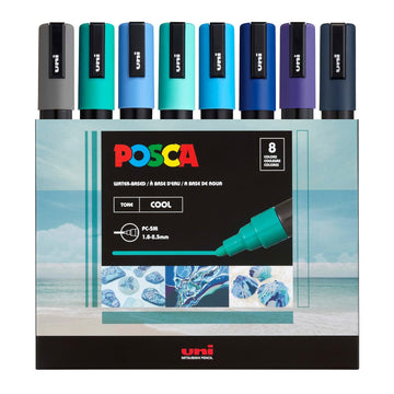 Uni Posca Paint Marker PC-5M - Medium Point - 8 Color Cool Tone