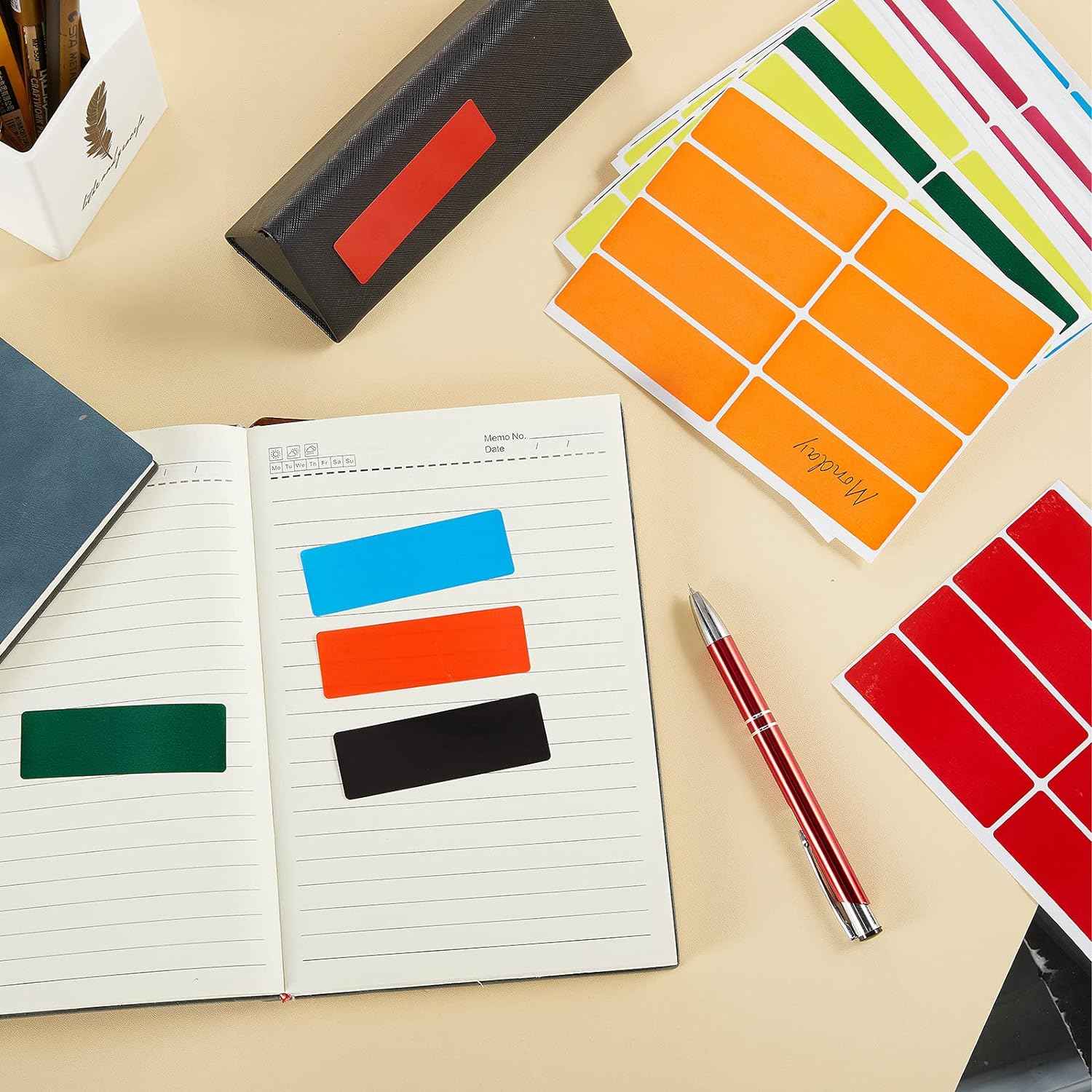 640Pcs Rectangular Color Coding Label Stickers 3 x 1 inch - TTpen