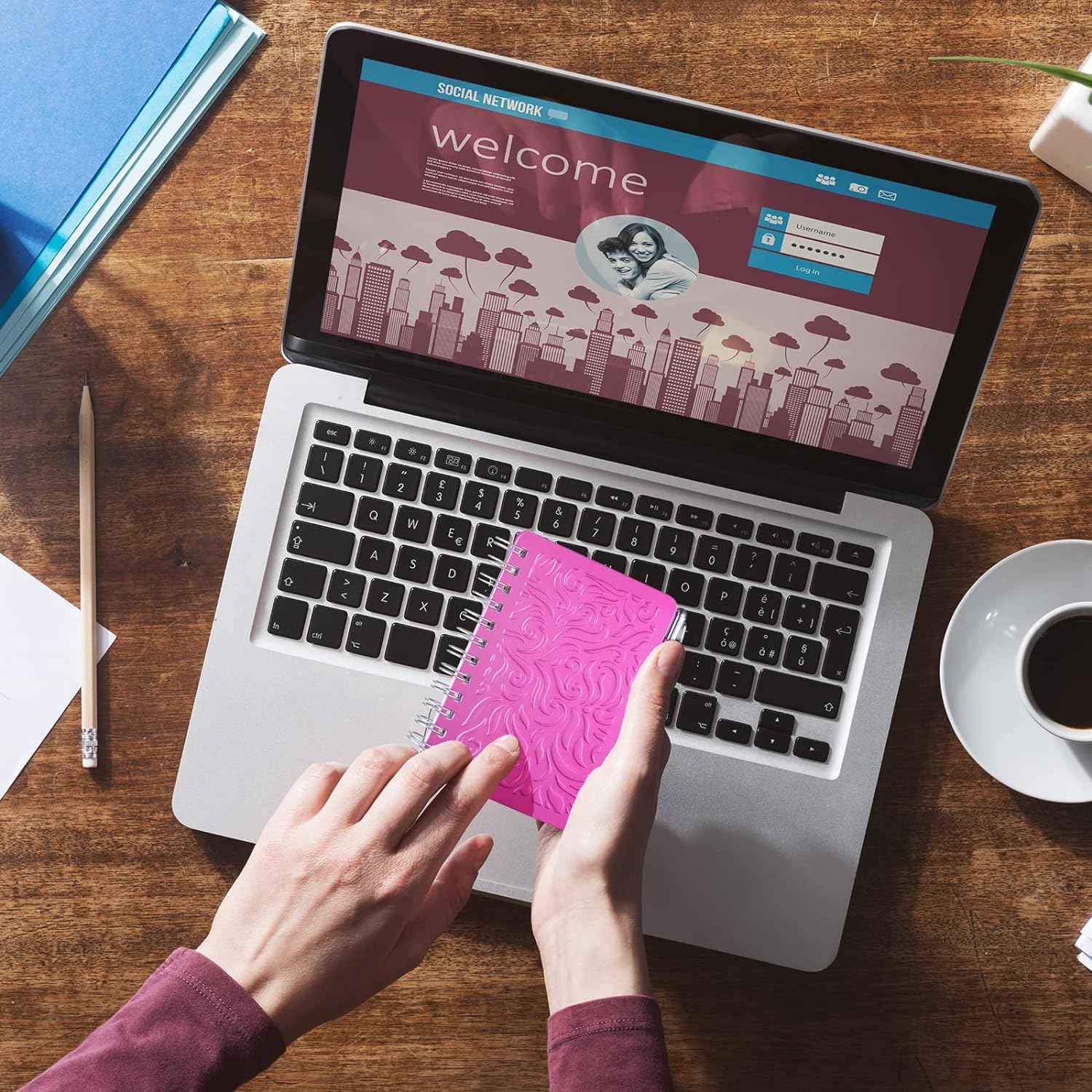 2Pcs Protable Notebook Elegant Mandala Password Book Keeper with Pen - TTpen