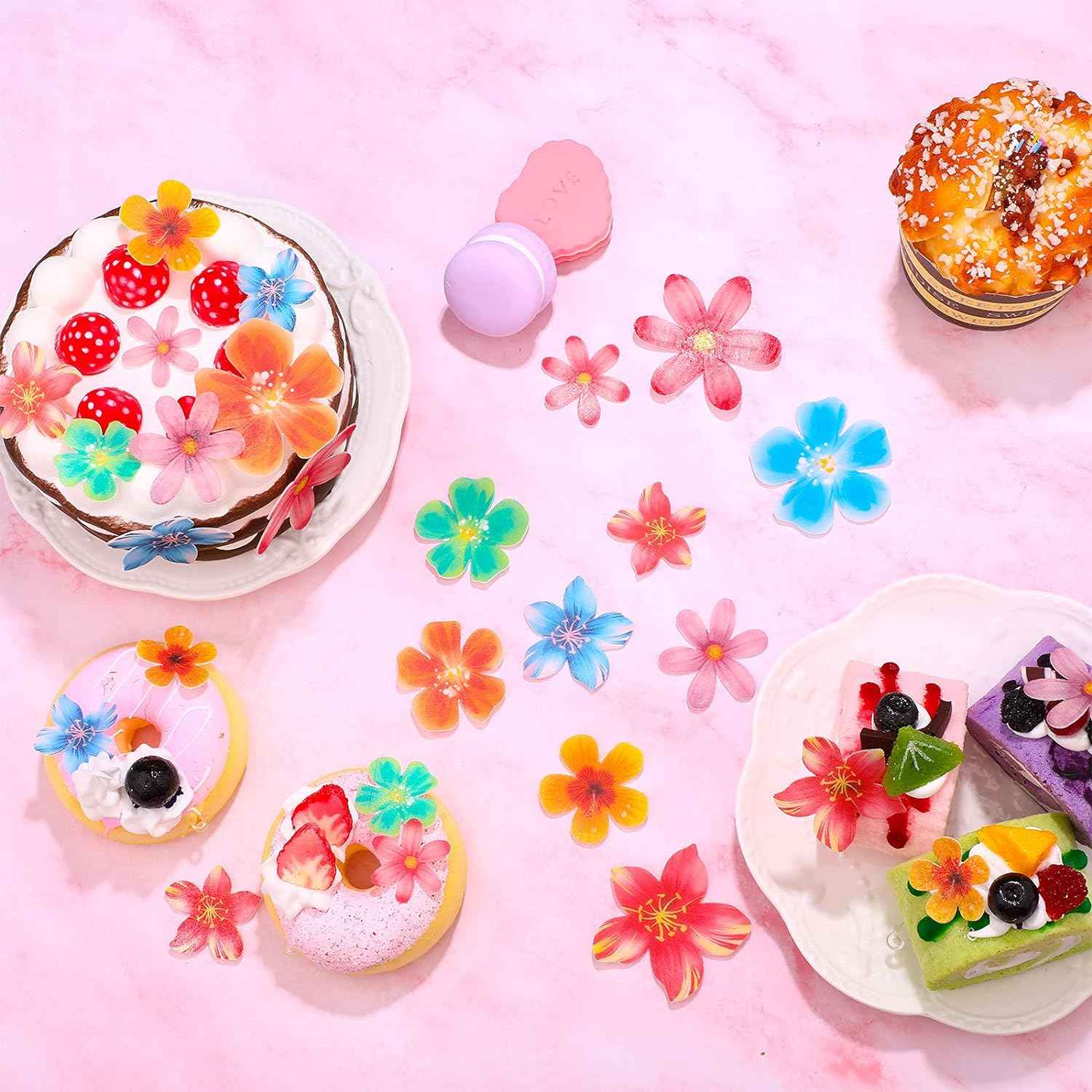 314Pcs Flowers Cupcake Toppers Wedding Cake - TTpen