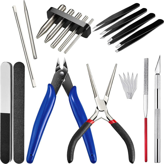 17Pcs Metal Puzzle DIY Tool Set Tab Edge Cylinder Cone Shape Bending