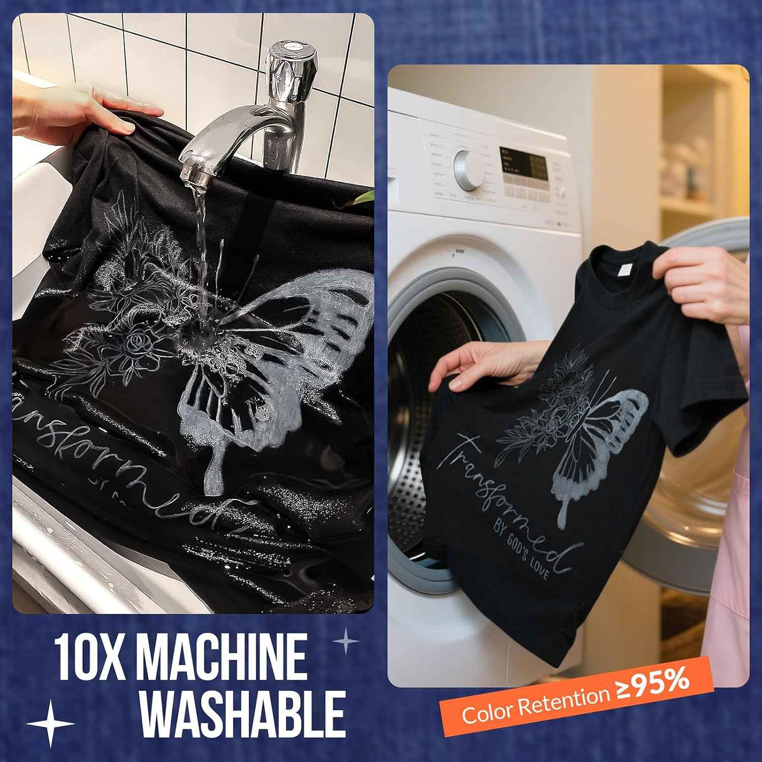 Guangna White Fabric Marker Dual Tip Pen for Dark Clothes 6 Pack