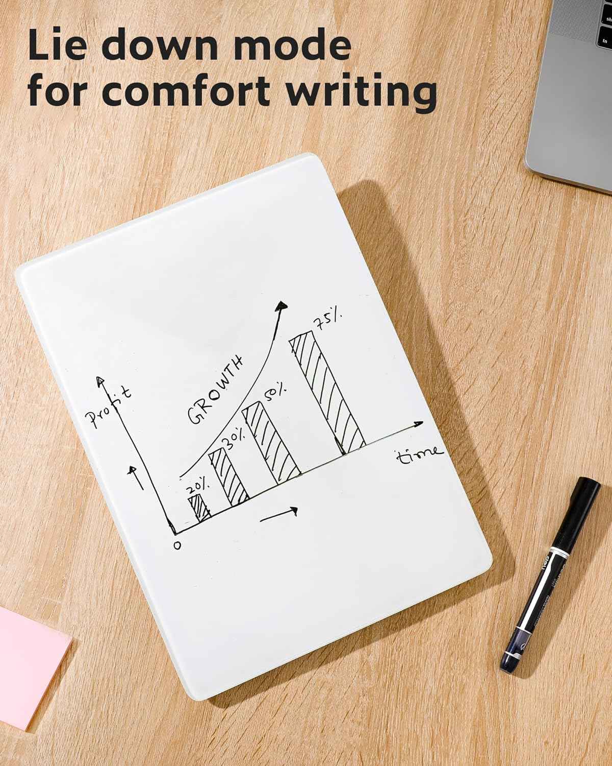 DELI NS125 Glass Desktop Whiteboard with Stand Storage Design - TTpen