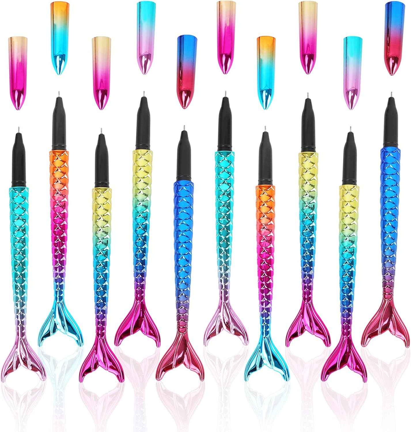 10PCS Mermaid Shaped Cute Fish Ballpoint Pens - TTpen