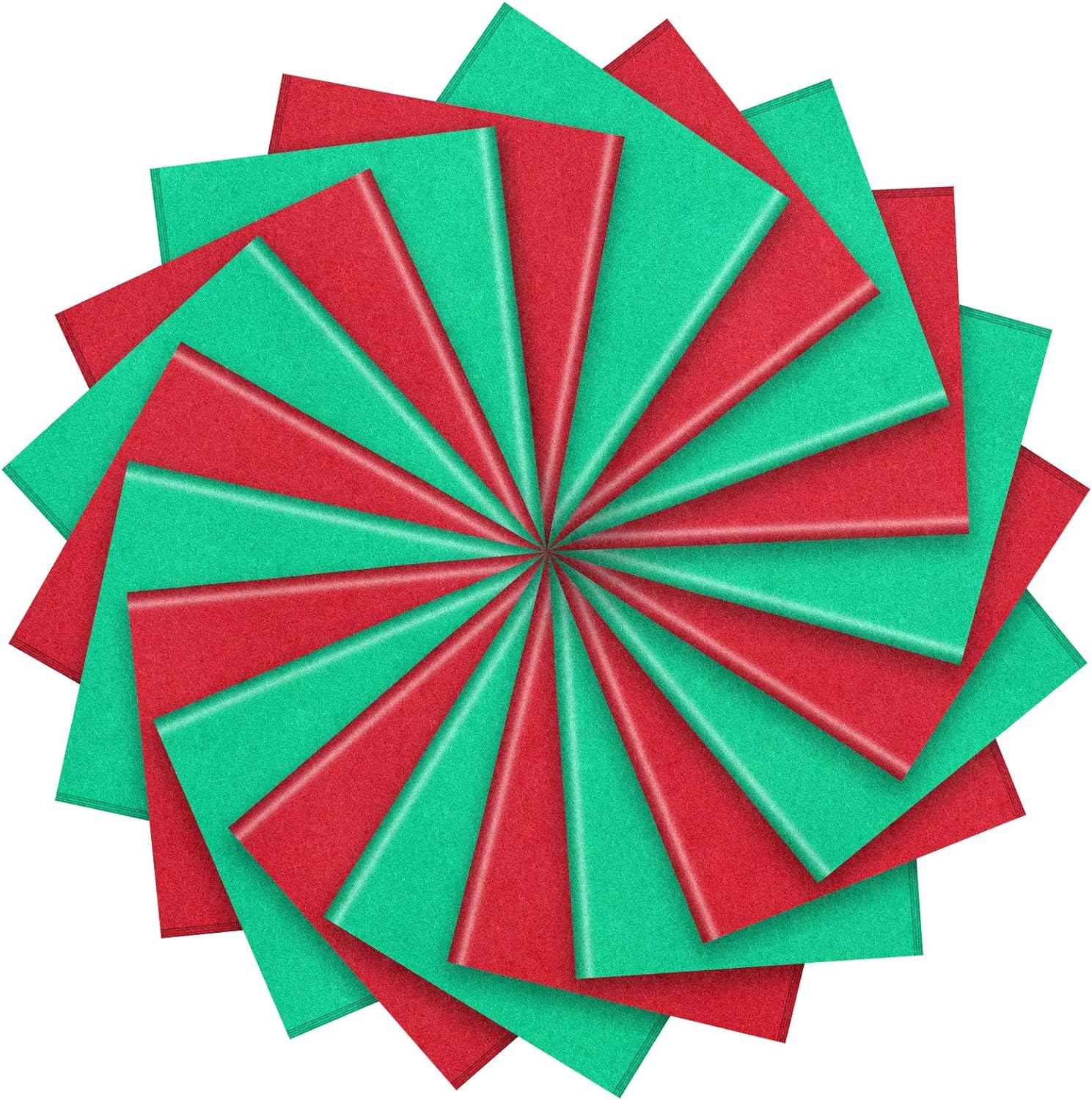 100 Sheets Tissue Wrapping Paper for DIY Crafts 35x50cm Red Green - TTpen