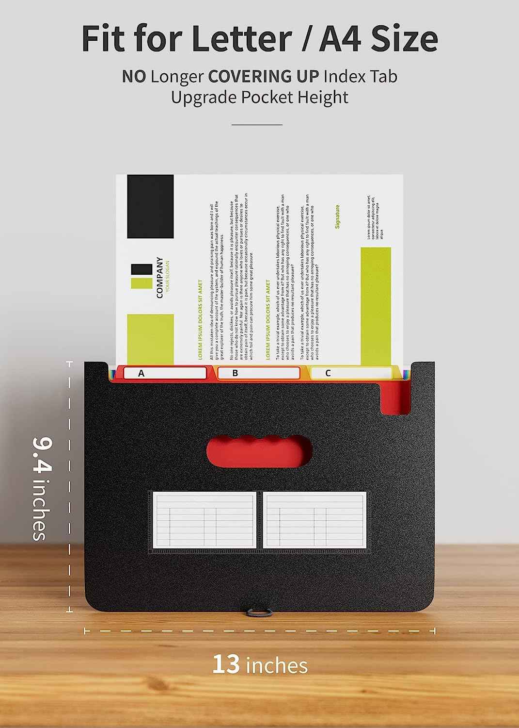 26 Pockets Expanding Accordian File Organizer Keeper A4 Size - TTpen