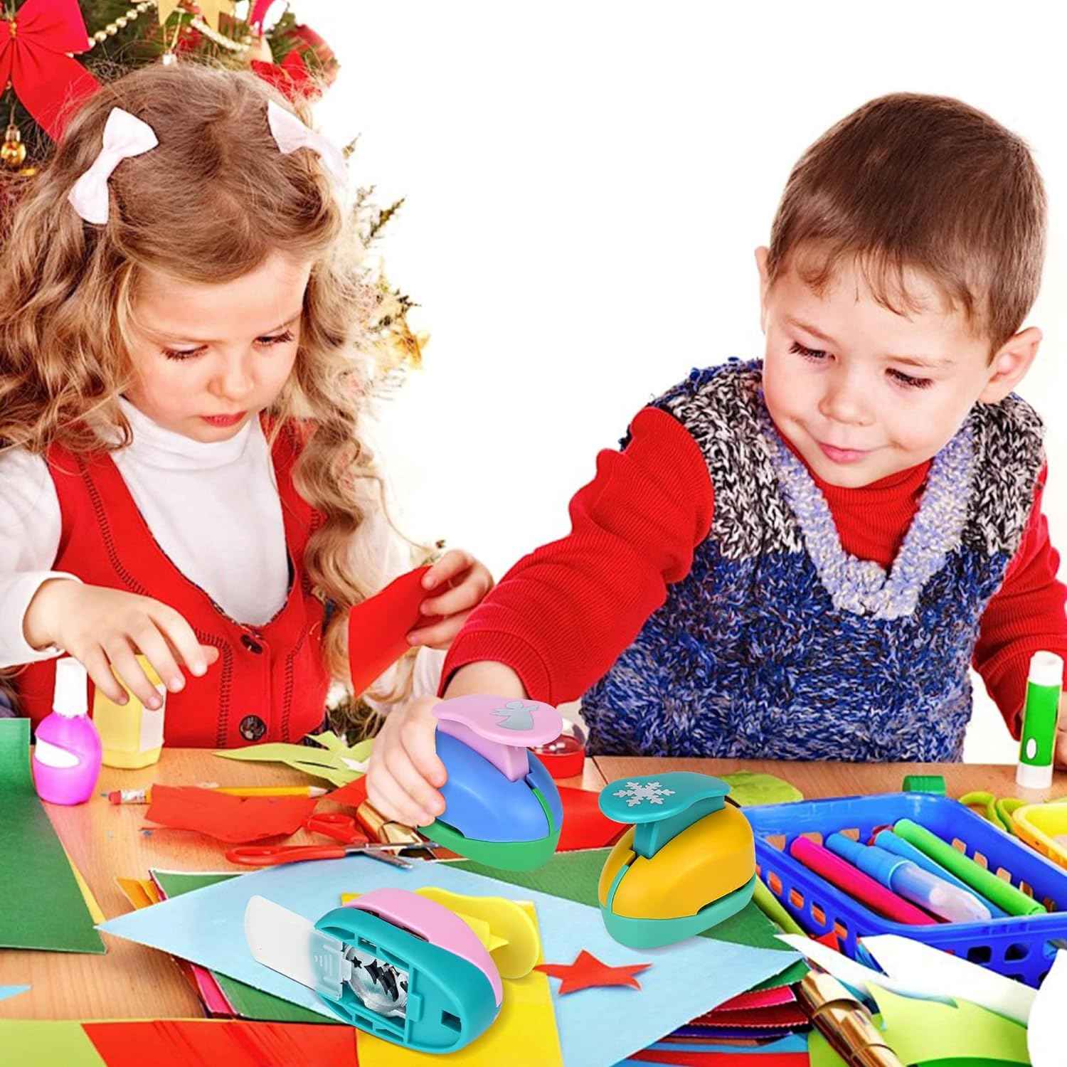 3Pcs 1 Inch Paper Punches with Christmas Tree Snowflakes Craft Hole Shapes - TTpen