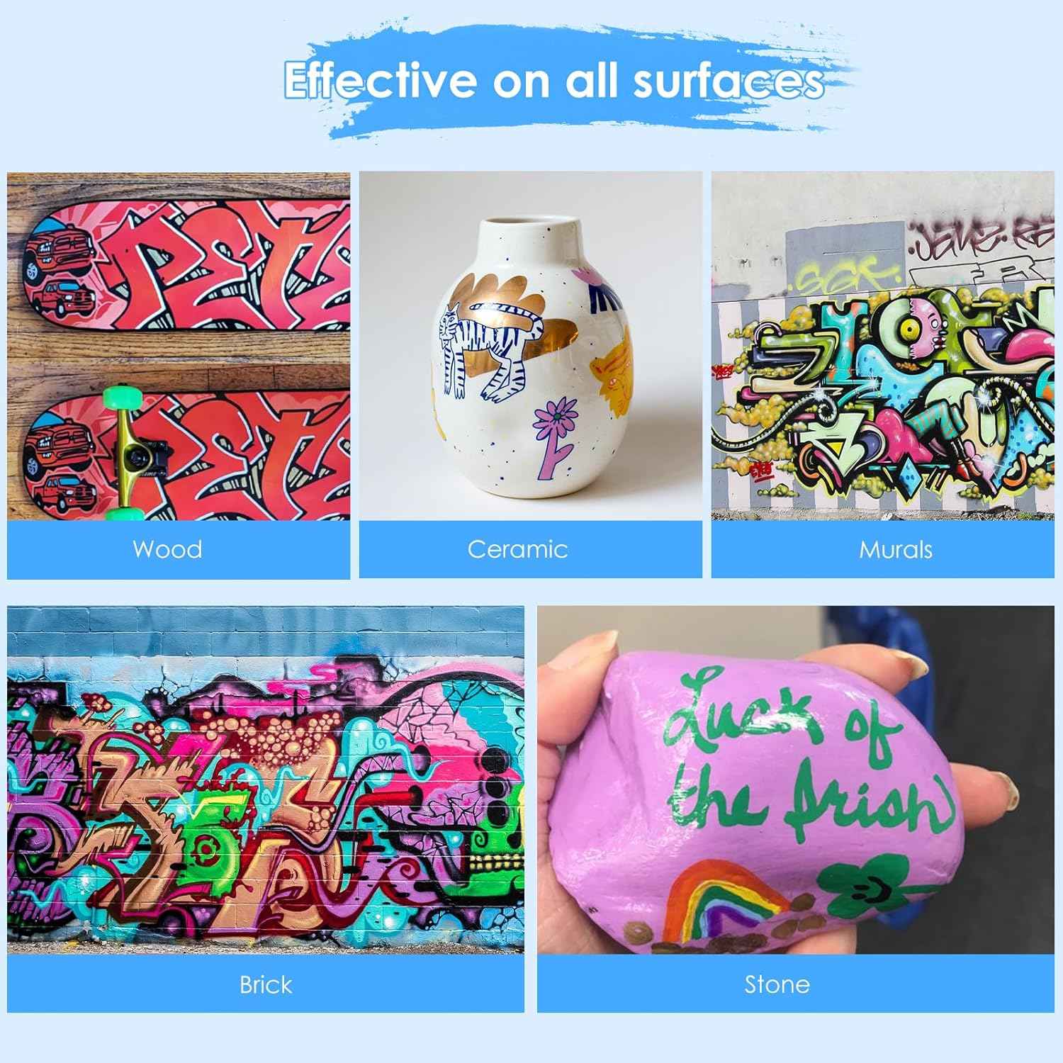 10 Colors Acrylic Paint Markers 15MM Jumbo Felt Tip