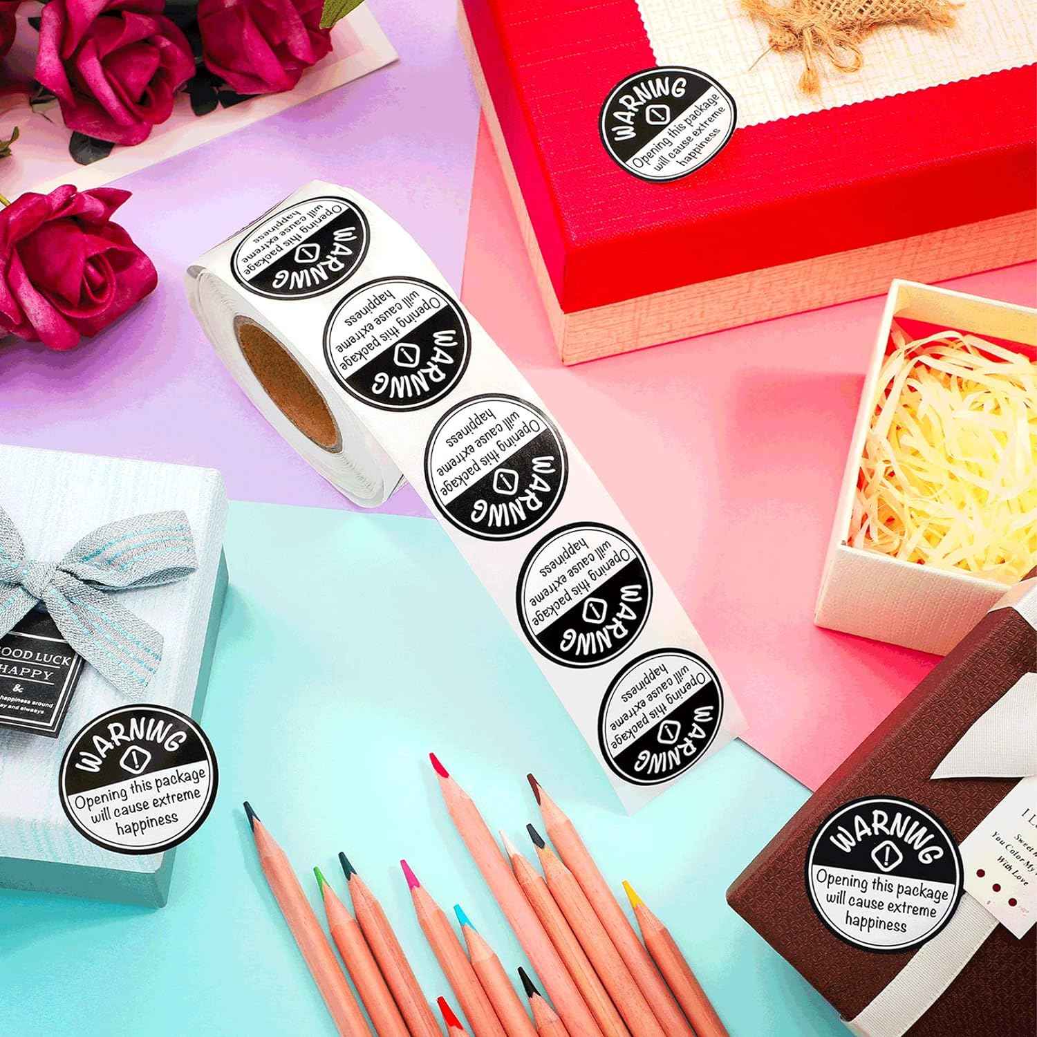 1000Pcs Extreme Happiness Stickers Round Self-Adhesive Labels 1.5 Inch - TTpen