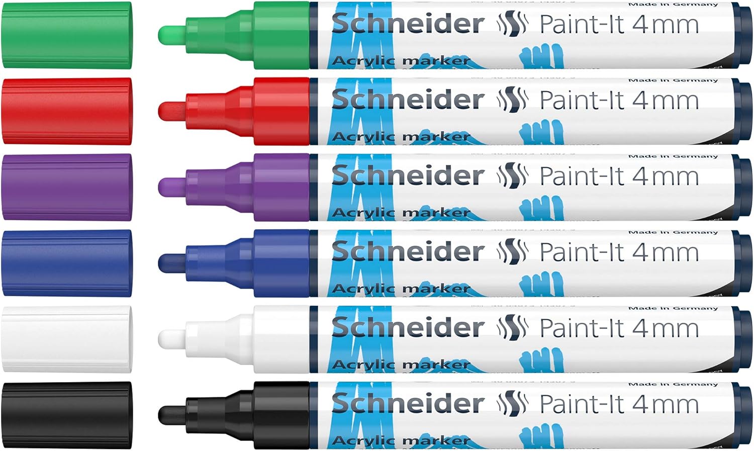 Schneider Paint-It 320 Acrylic Marker Set 4mm 6 Color Pack