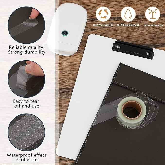 500pcs Clear Waterproof Protector Labels 55 x 15mm - TTpen