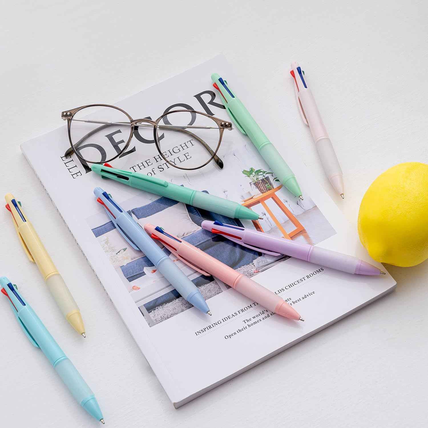 8 Pack BallPoint Multi Pens 4-in-1 Colored Pens (1.0mm) - TTpen