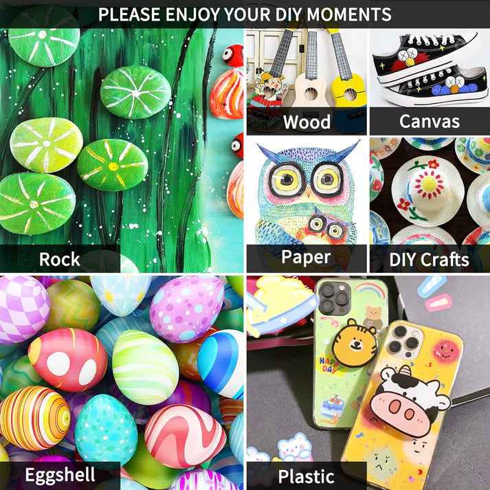 Guangna 60 Colors Dual Brush Tip Acrylic Paint Markers - TTpen