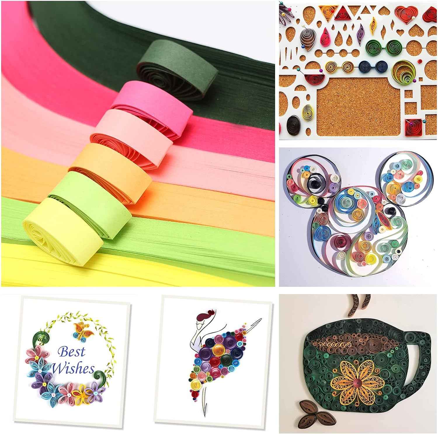 35 Colors 4200 Strips Paper Quilling Strips Set Width 3mm Length 54cm - TTpen