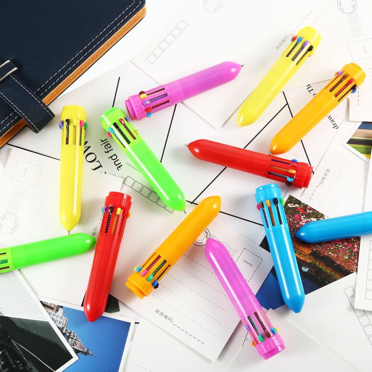 10in1 Retractable Ballpoint Pens Multicolor Pens for Students Kids