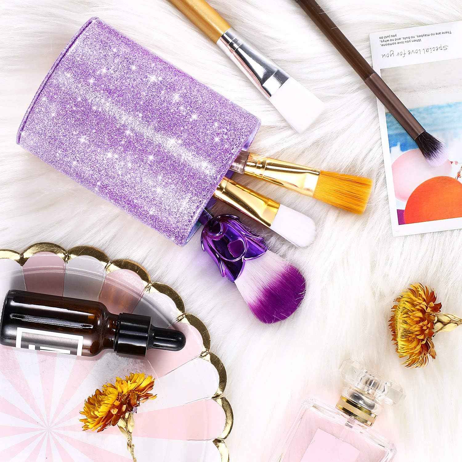 PU Glitter Pen Holder Shiny for Women Girls,Luxury Makeup Brush Holder - TTpen