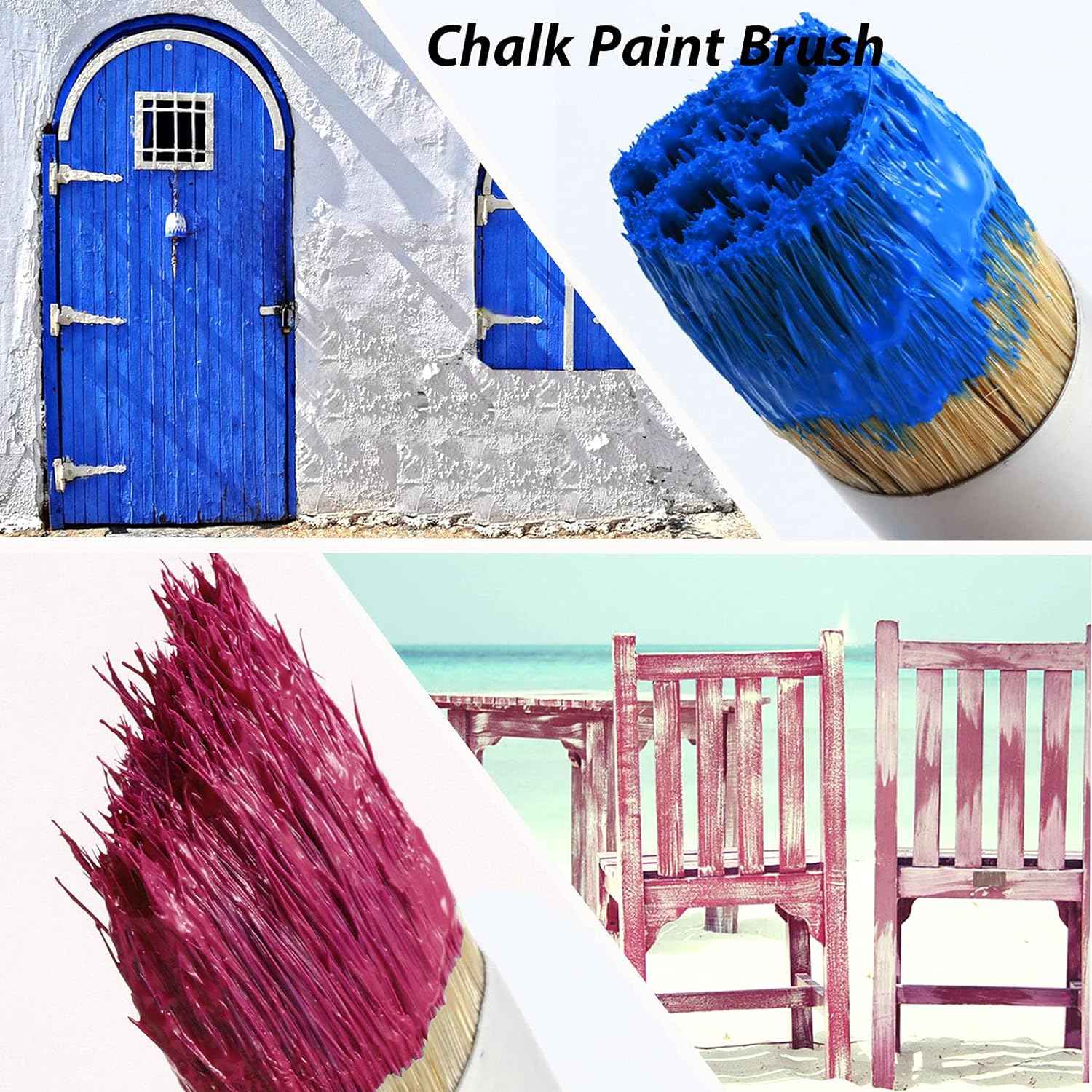 3 Pieces Chalk and Wax Paint Brushes for Acrylic Painting Wood Furniture - TTpen