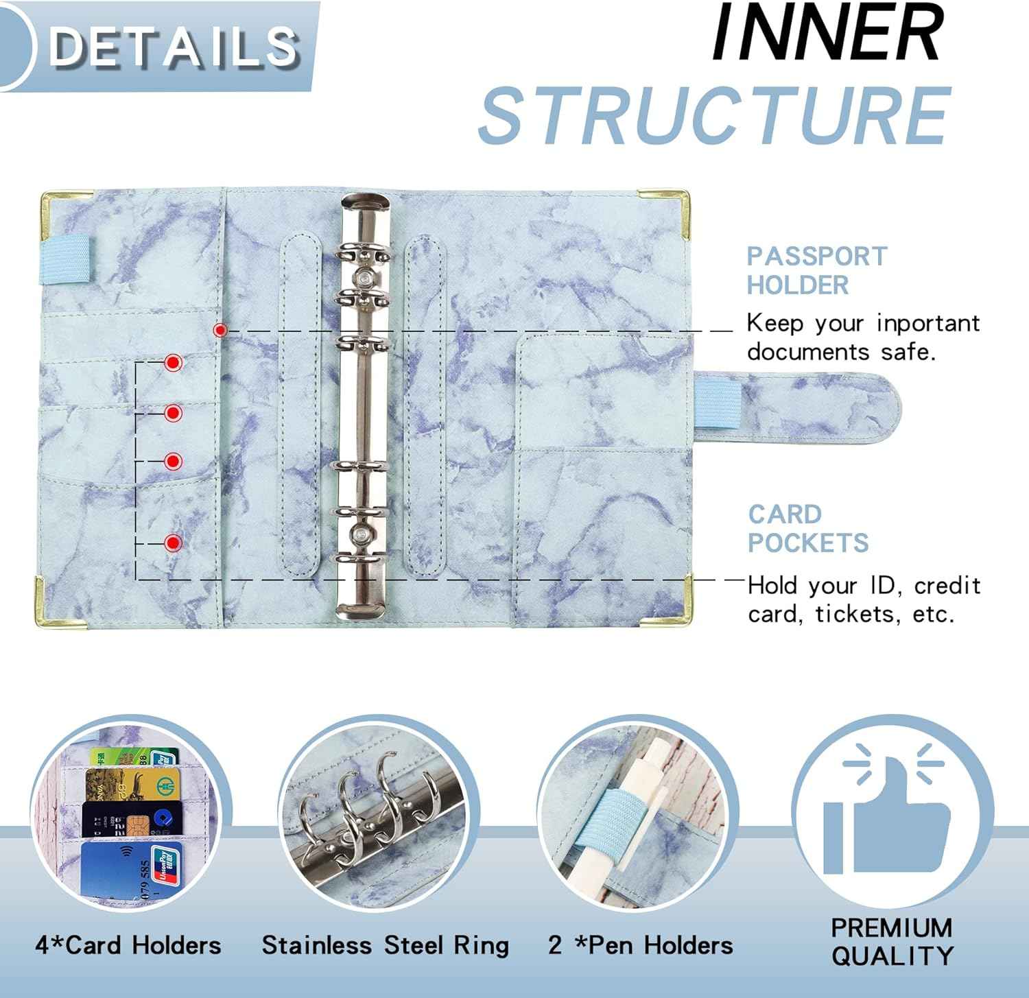 A6 Budget Binder with 12pcs Zipper Cash Envelopes Money Organizer - TTpen