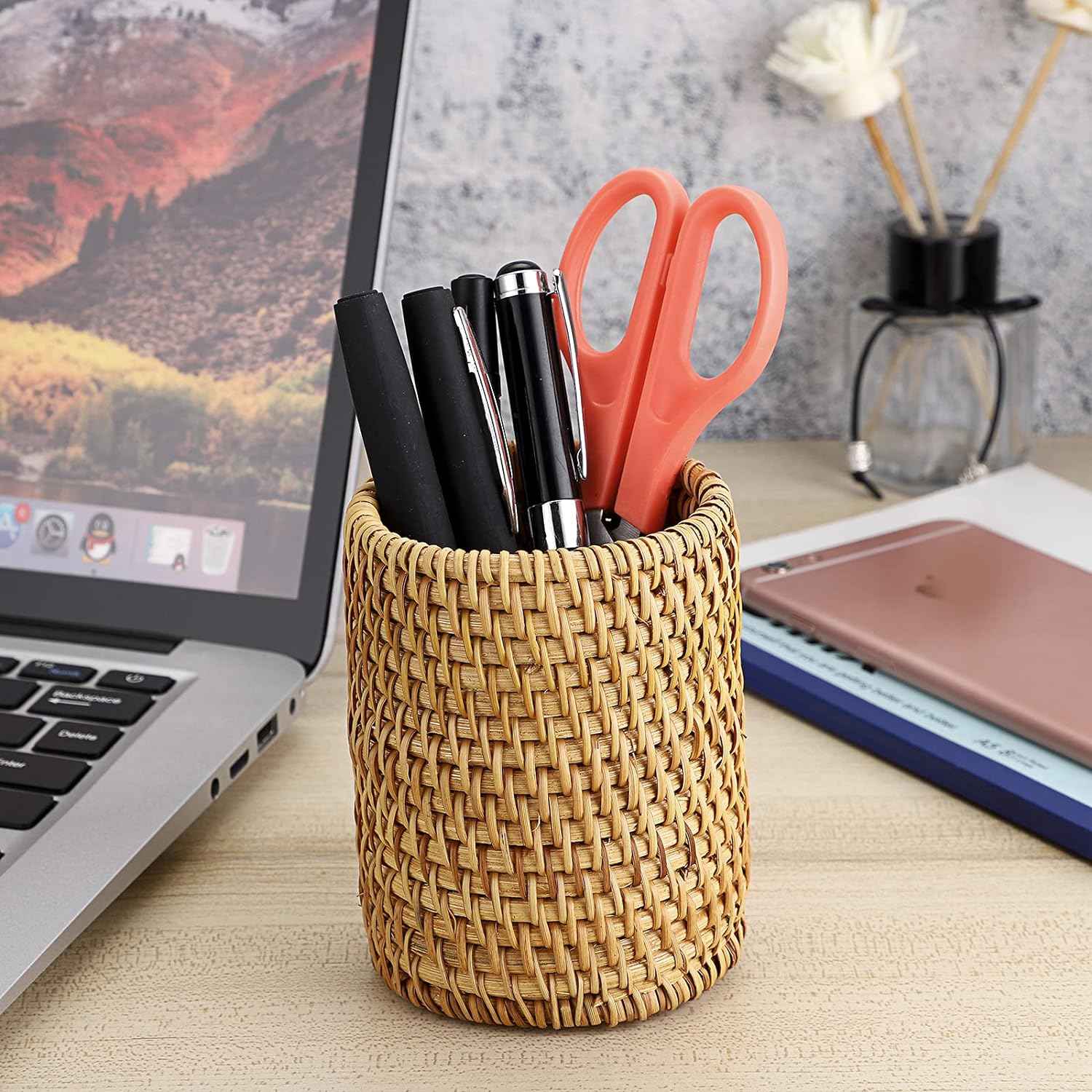 Rattan Pen Cup,Handmade Desk Pencil Holders - TTpen