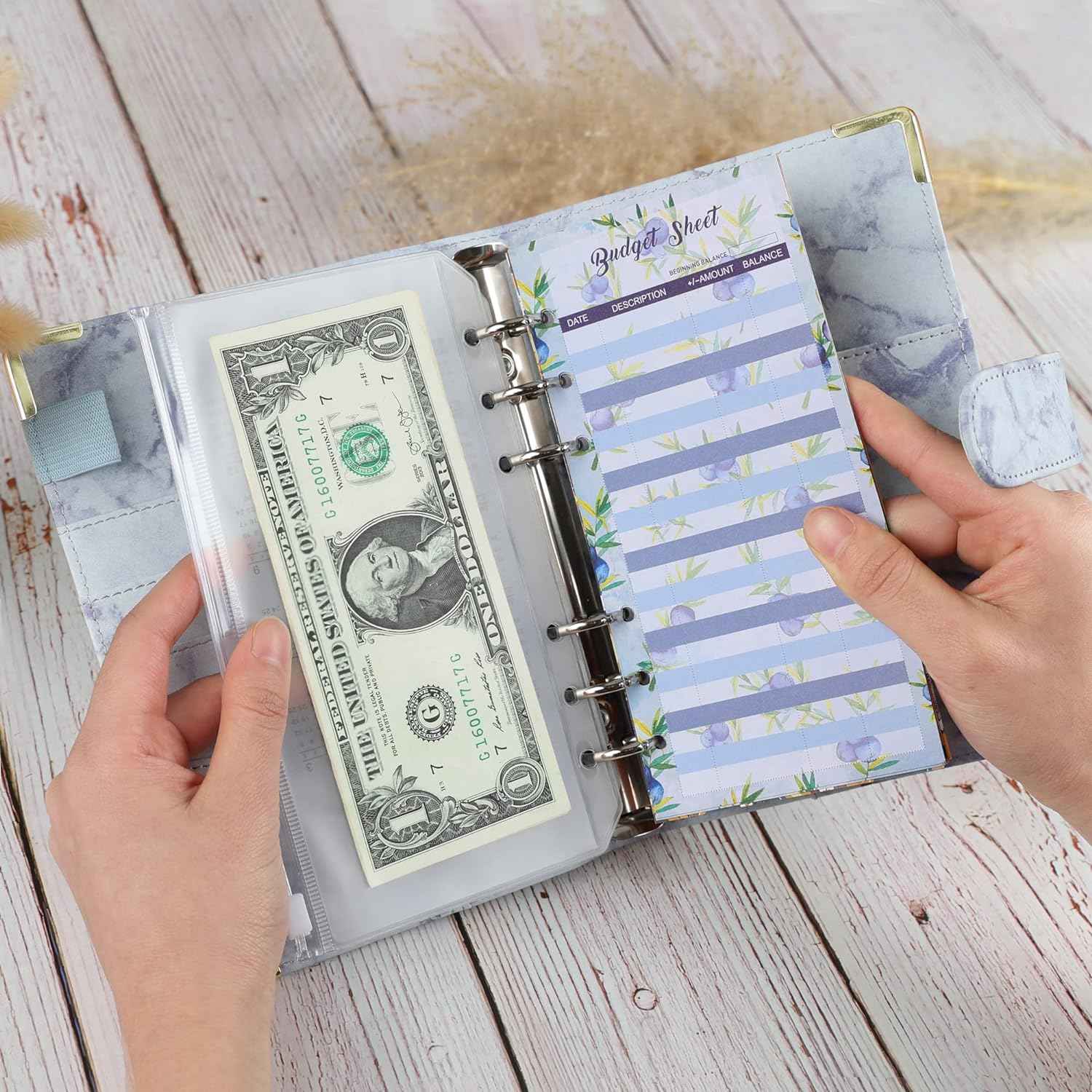 A6 Budget Binder with 12pcs Zipper Cash Envelopes Money Organizer - TTpen