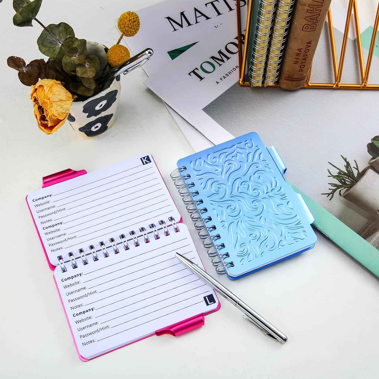 2Pcs Protable Notebook Elegant Mandala Password Book Keeper with Pen - TTpen