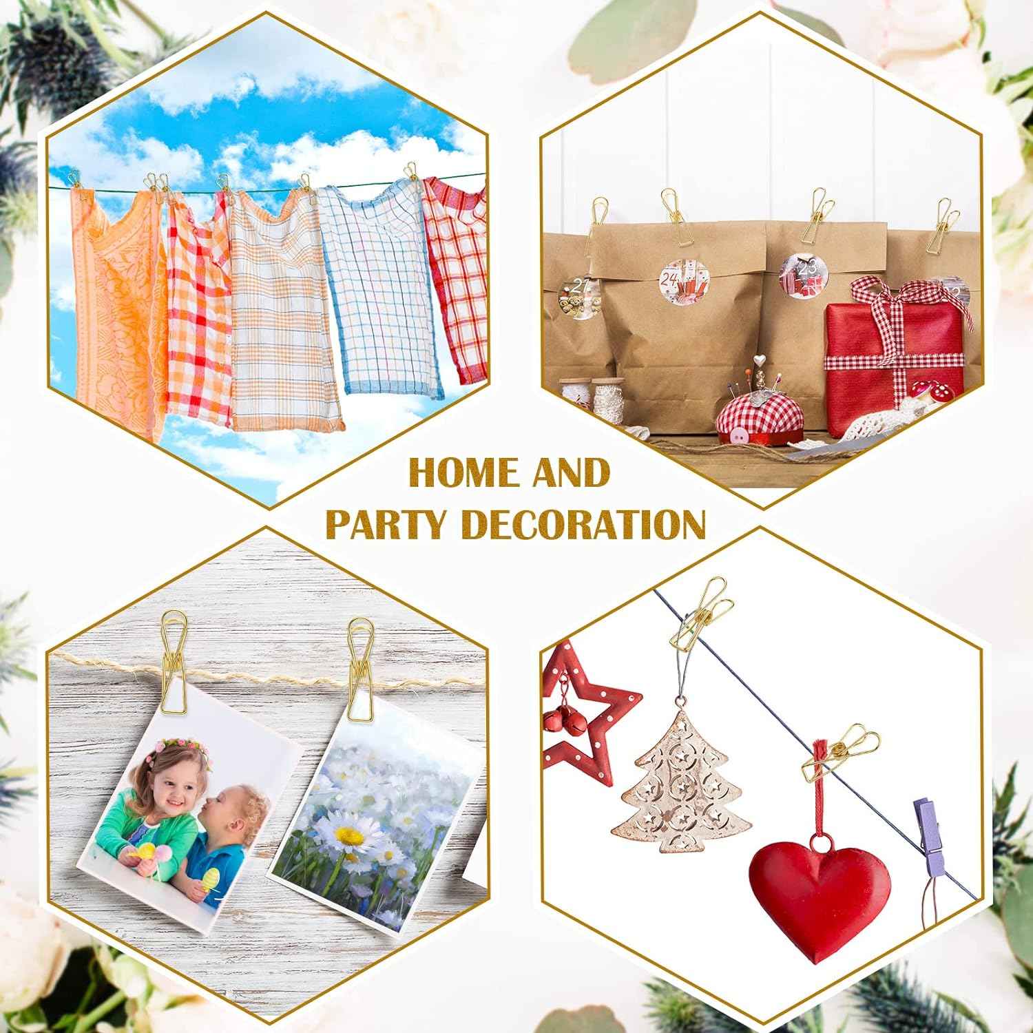 100Pcs Paper Clips Metal Wire Hollow Out Clips - TTpen