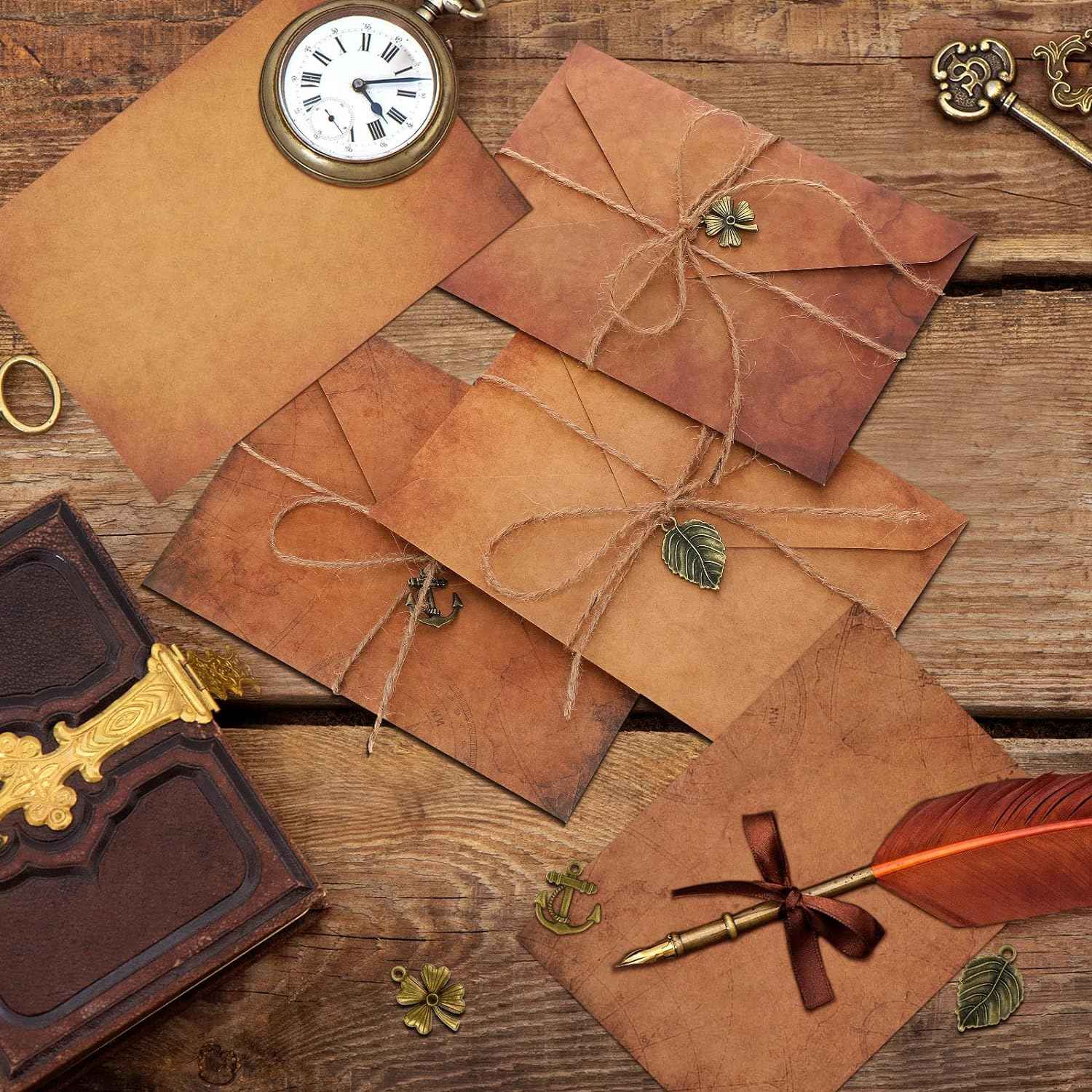 60PCS Vintage Stationary Paper and Envelopes Set - TTpen