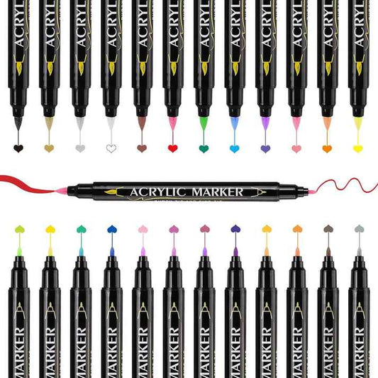 Guangna 48 Colors Dual Brush Tip Acrylic Paint Markers - TTpen