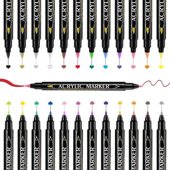 Guangna 60 Colors Dual Brush Tip Acrylic Paint Markers - TTpen