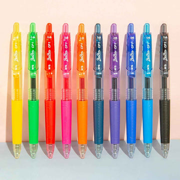 Retractable Liquid Gel Pens with Grip,10 Assorted Ink Colors (0.5 MM) - TTpen