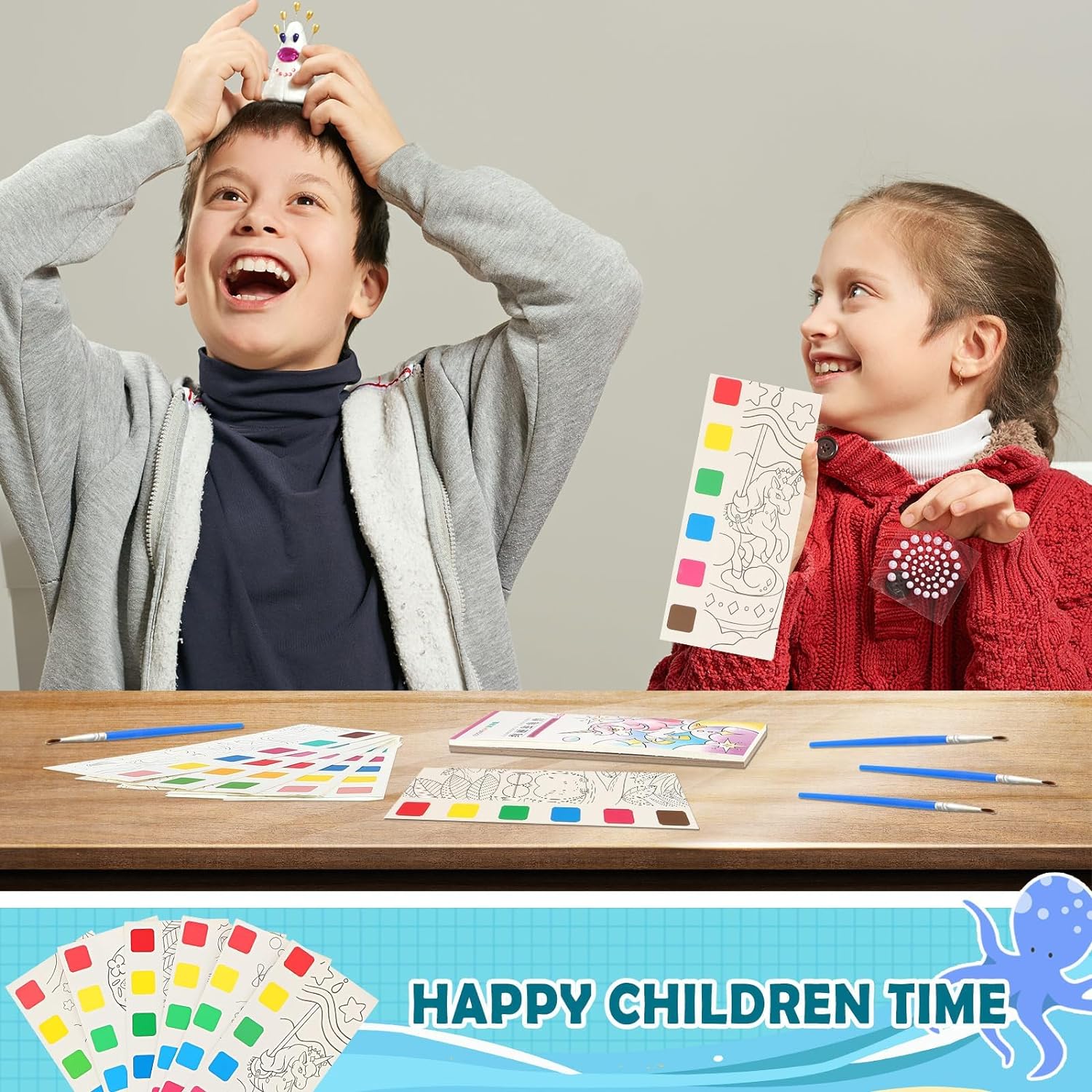 6Pcs Pocket Watercolor Painting Book for Kids