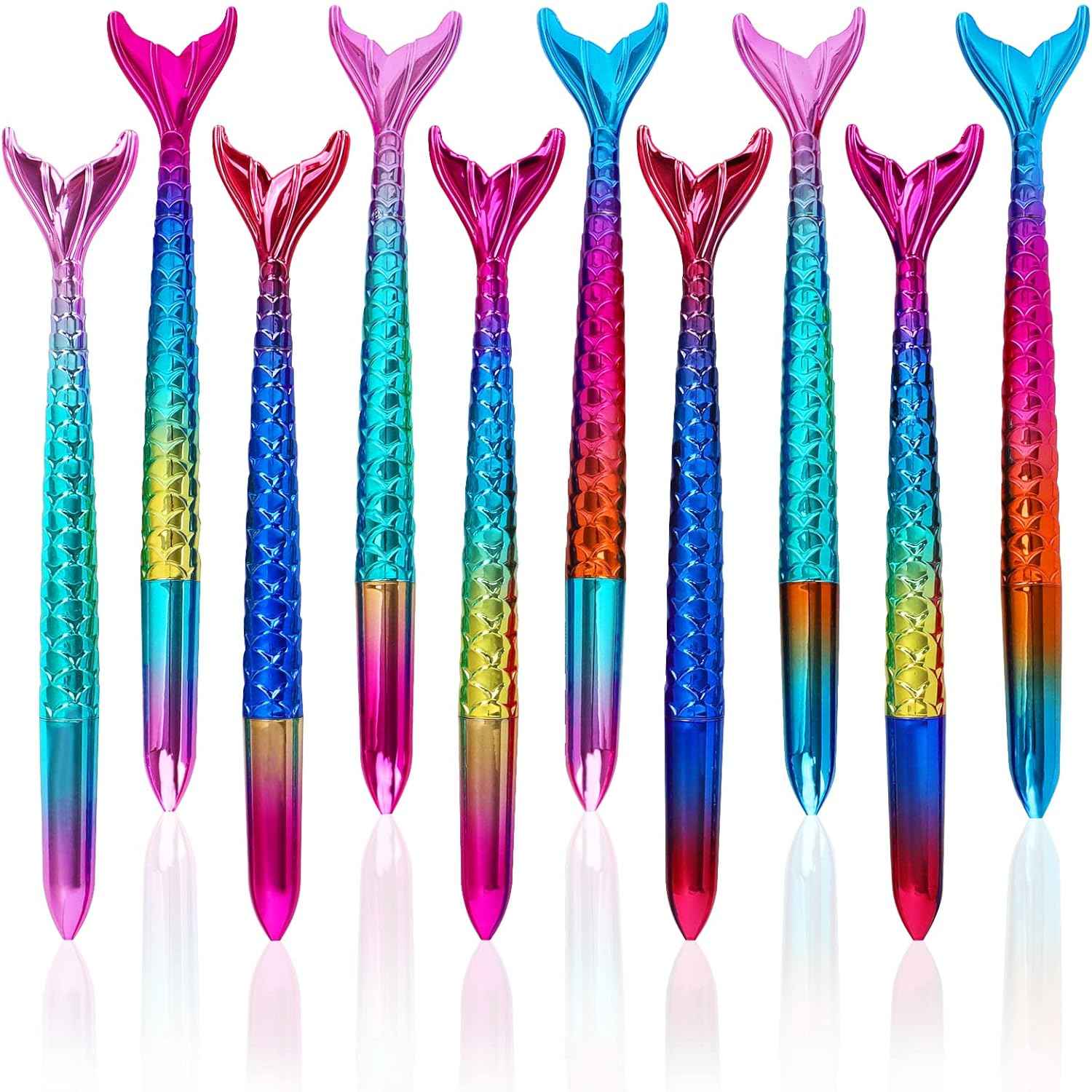 10PCS Mermaid Shaped Cute Fish Ballpoint Pens - TTpen