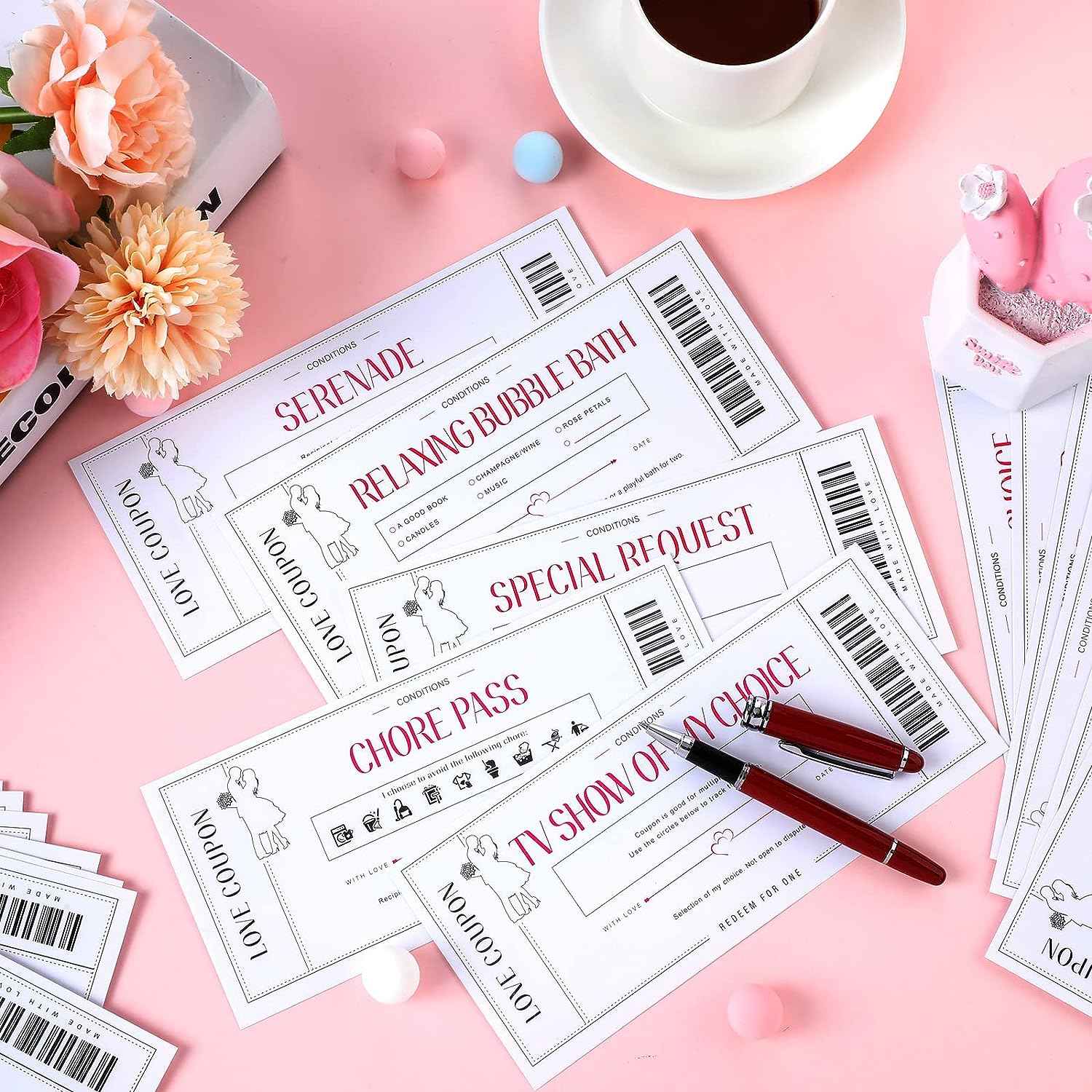 20 Pieces Love Coupon Cards Romantic Vouchers - TTpen