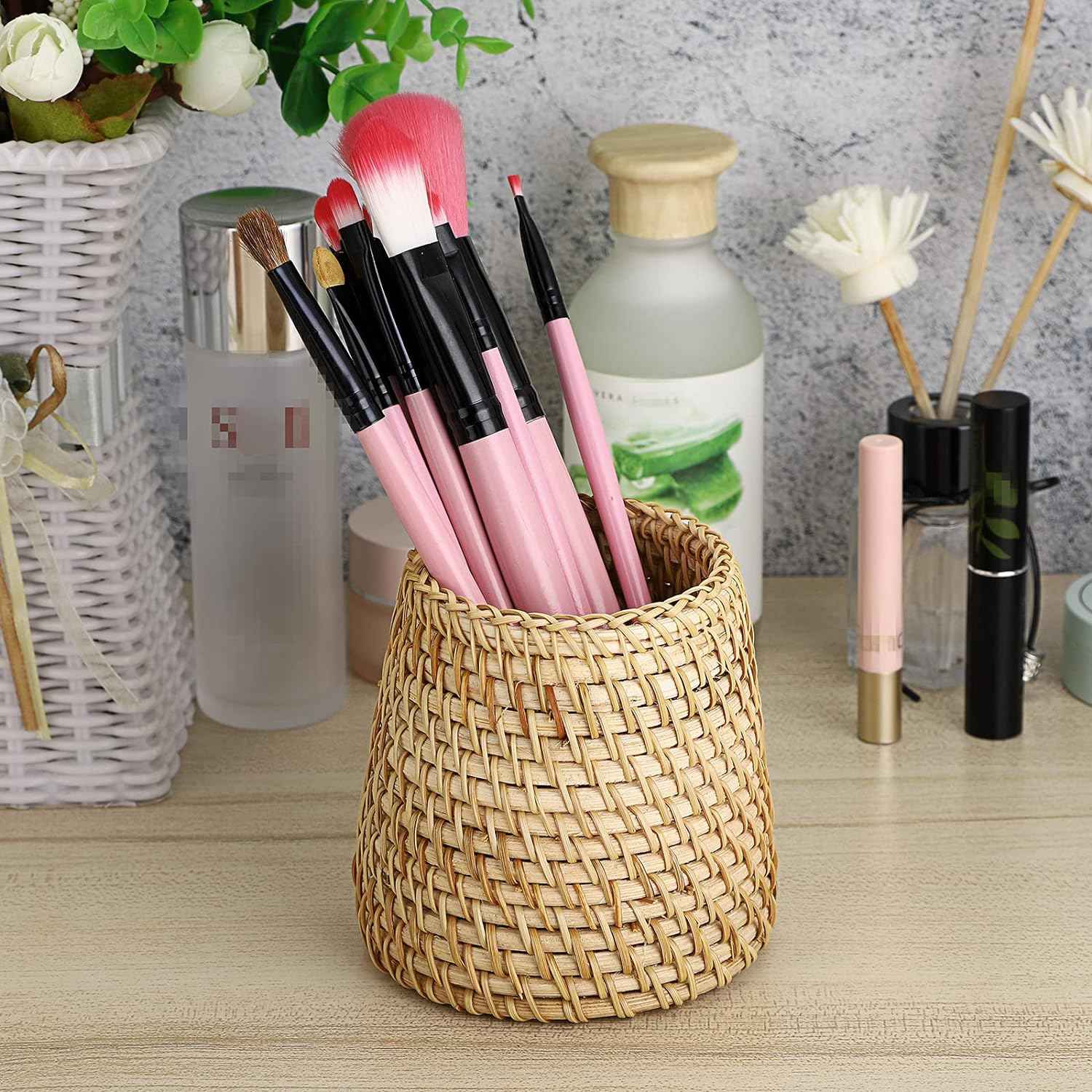 Rattan Pen Cup,Handmade Desk Pencil Holders - TTpen