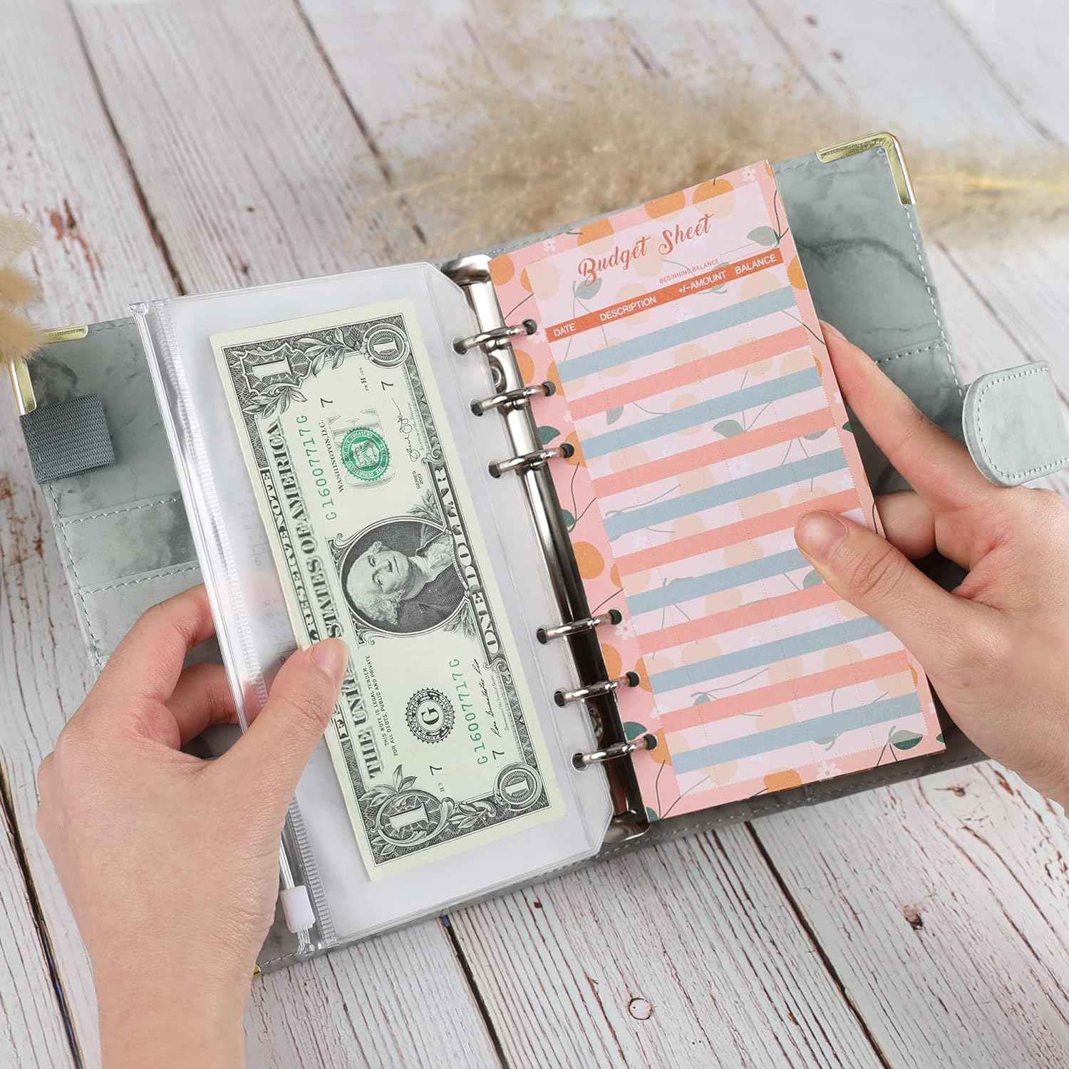 A6 Budget Binder with 12pcs Zipper Cash Envelopes Money Organizer - TTpen