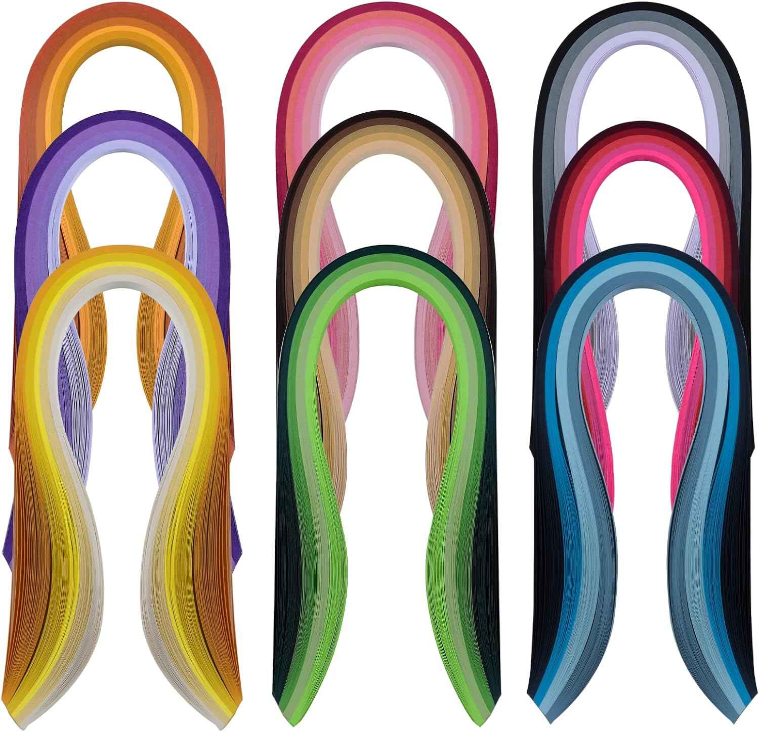 900 Paper Quilling Strips Set,36 Colors width 3mm Length 39cm - TTpen