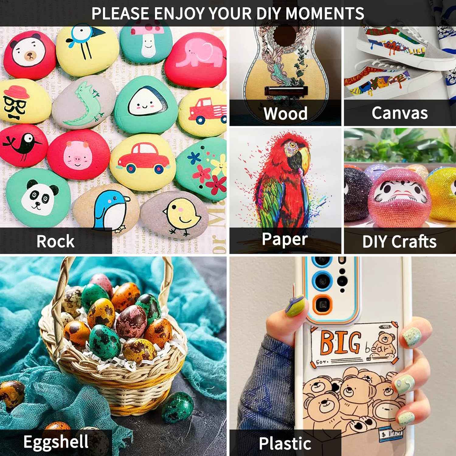 Guangna 24 Colors Dual Tip Acrylic Paint Markers - TTpen