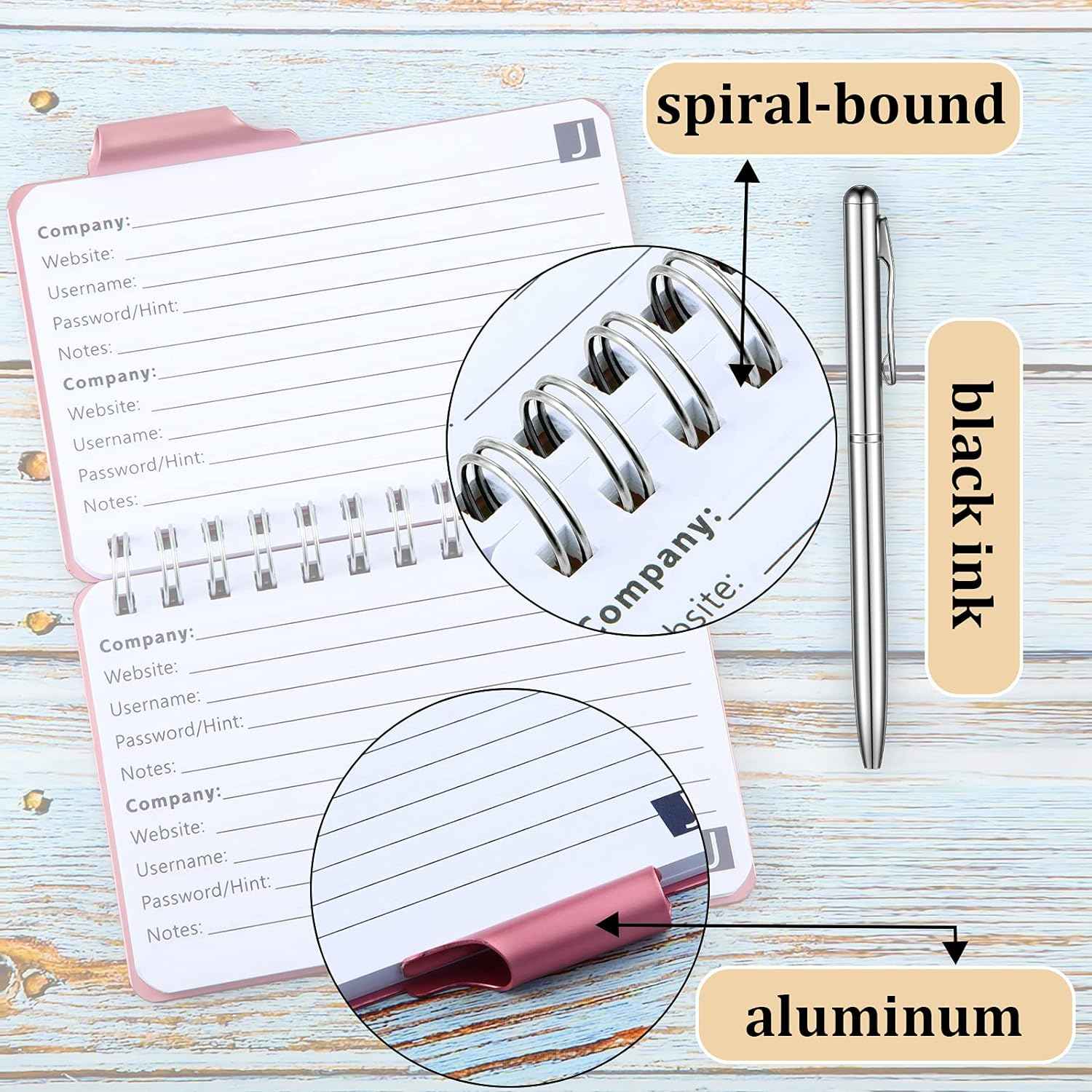 2Pcs Protable Notebook Elegant Mandala Password Book Keeper with Pen - TTpen