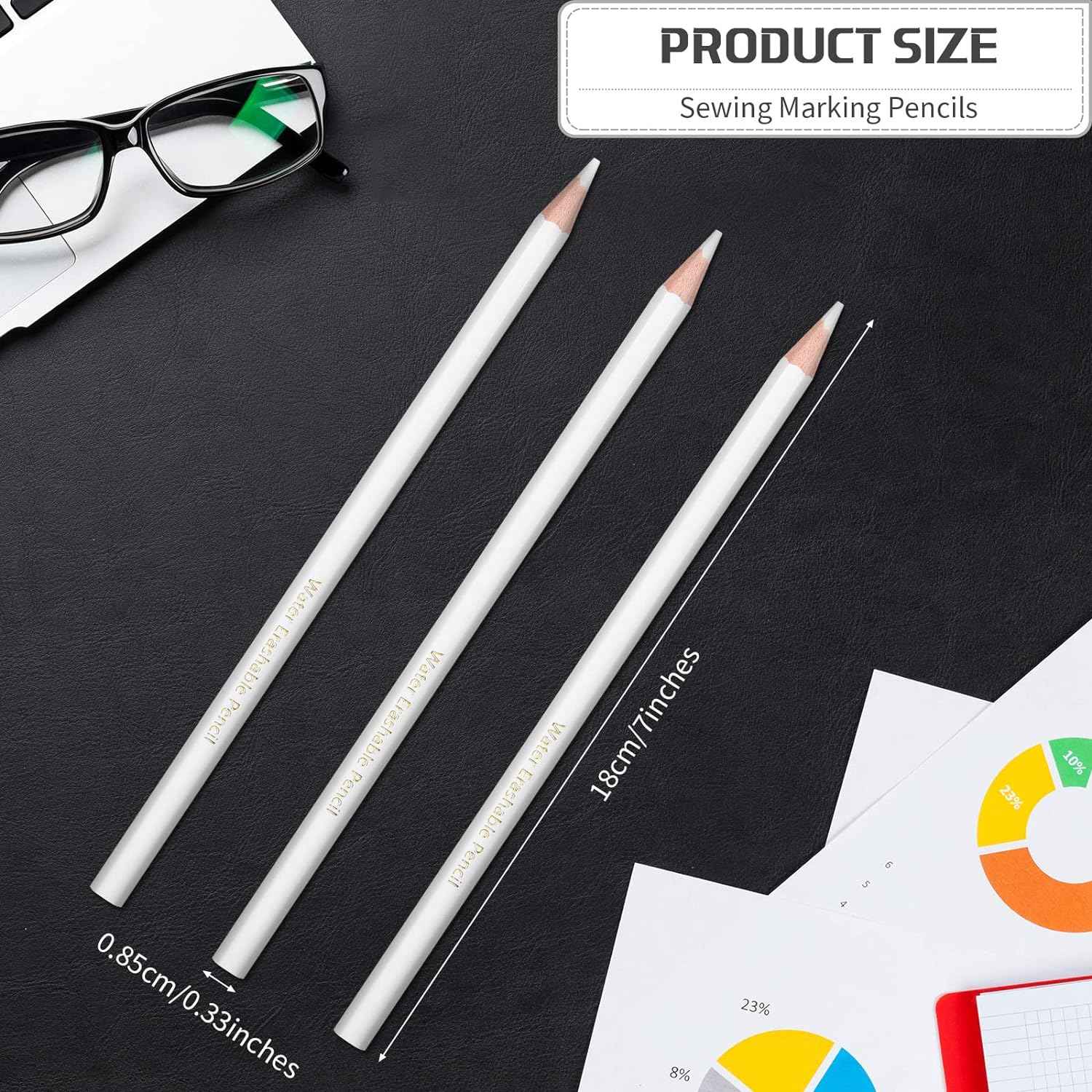 YOKE White Water Erasable Pencils for Sewing Tailor Fabric Washable 48 Pack - TTpen