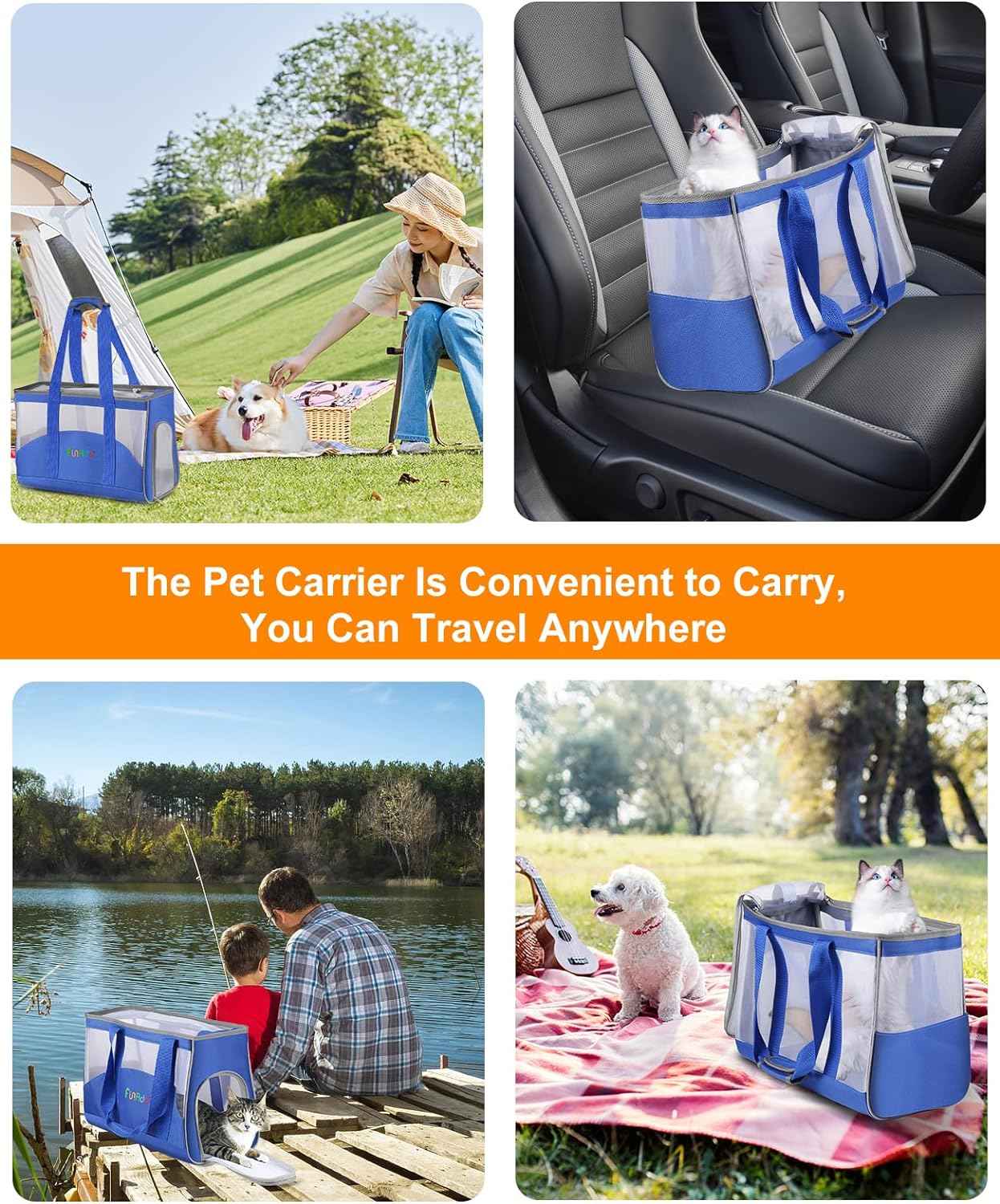FunAdd Pet Pet Carrier,Airline Approved,for Small Dogs and Cats - TTpen