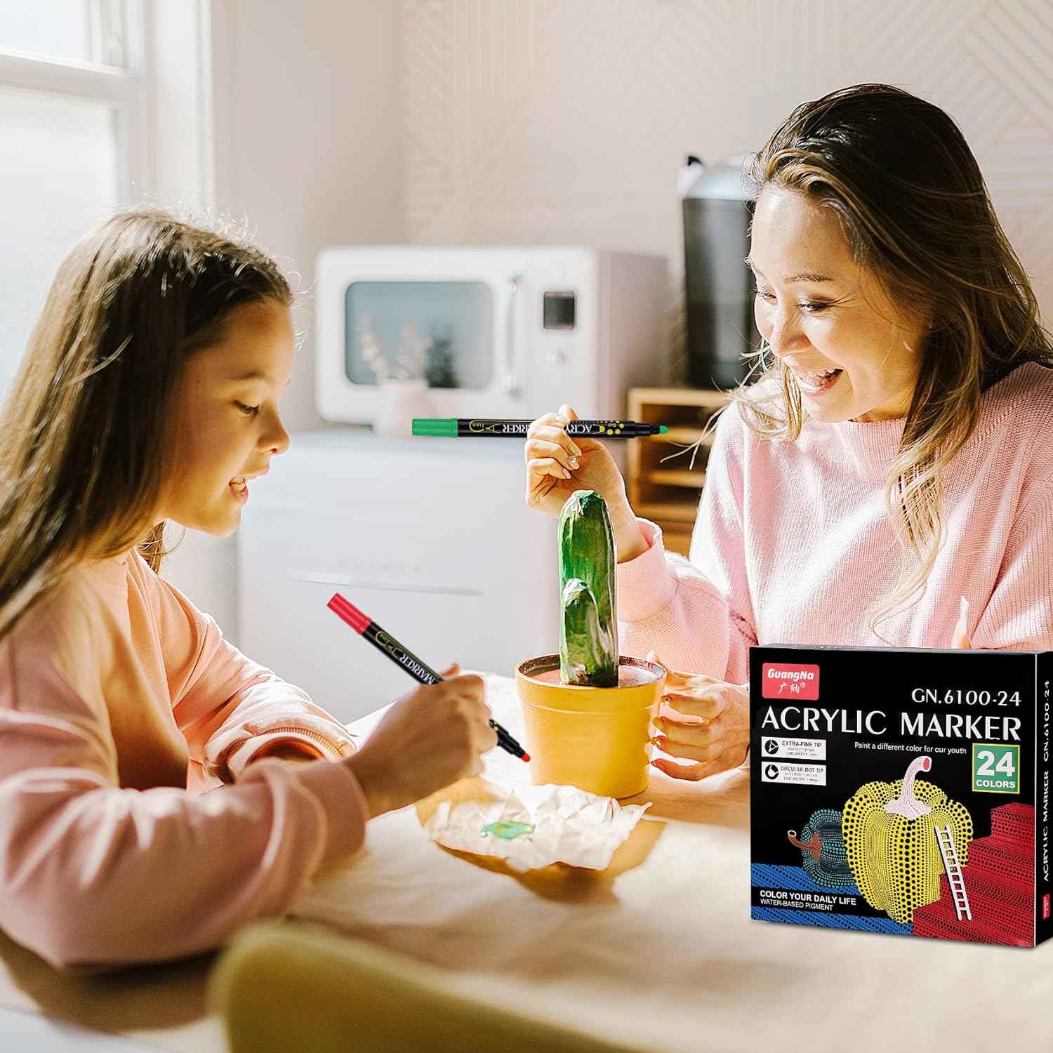 Guangna 24 Colors Dual Tip Acrylic Paint Markers - TTpen