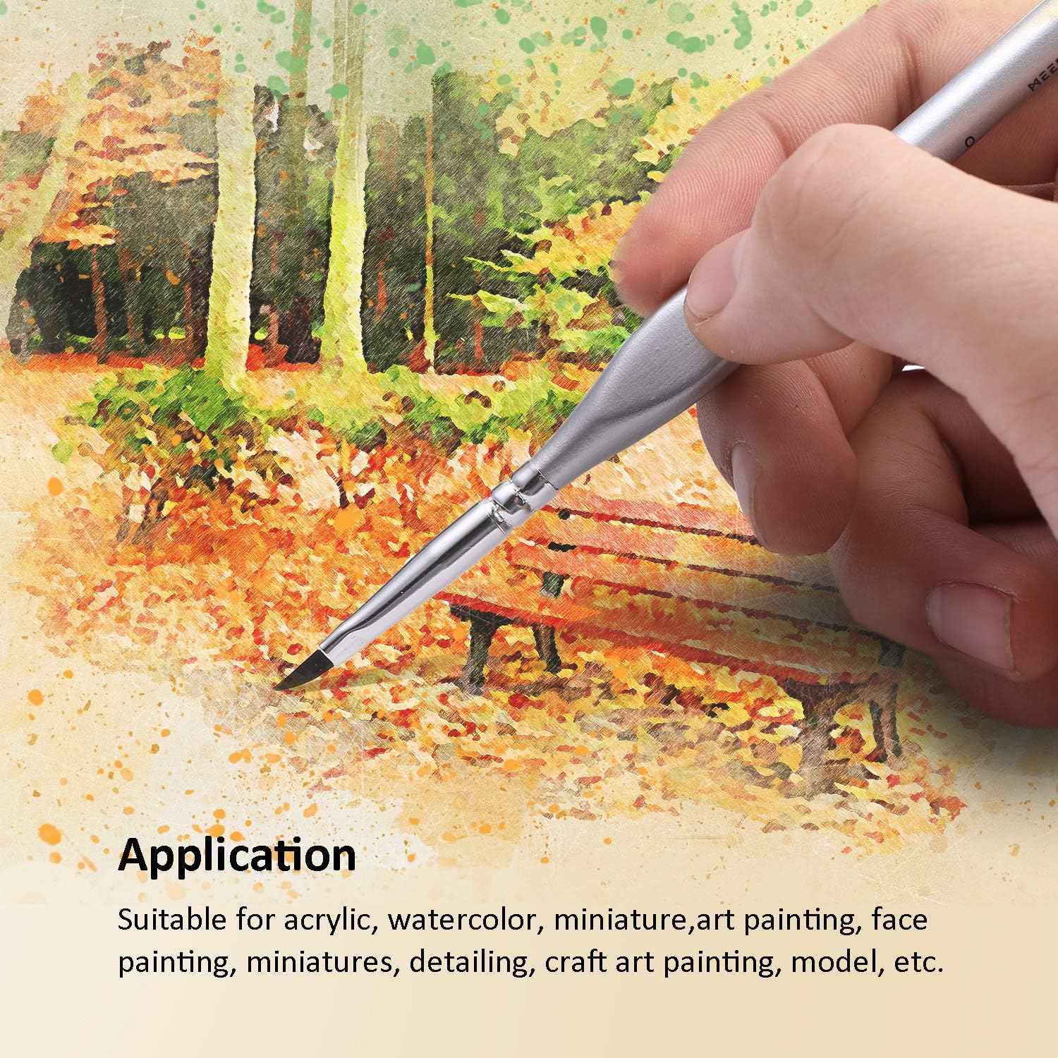 MEEDEN Detail Paintbrush Set 15 Pieces Miniature Paint Brush